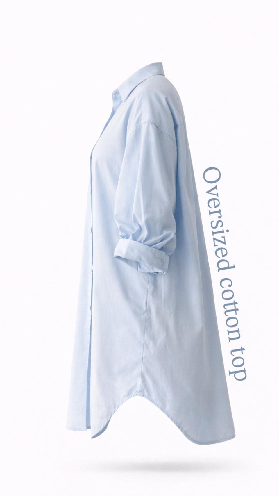 Modest Cotton Blouse Women Loose Fit Top | Breathable Summer Modest Shirt | Muslim Modest Clothing USA | Oversized Cotton Top Long Sleeve |