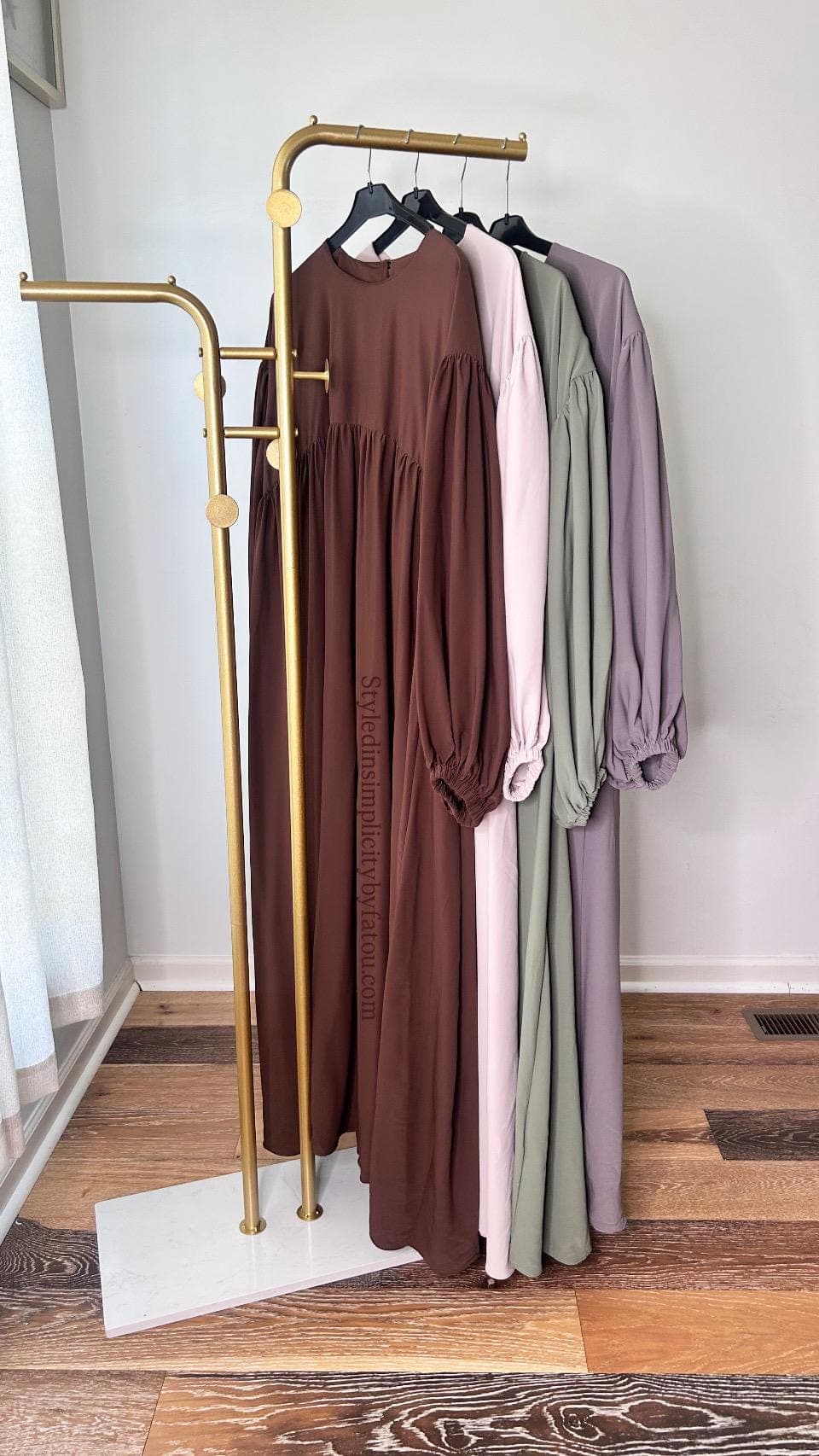 Balloon Sleeve Abaya Dress • Modest Maxi Dress Women • Elegant Flowy Abaya • Ramadan Eid Outfit • Long Sleeve Modest Dress • Muslim Clothing - image 4