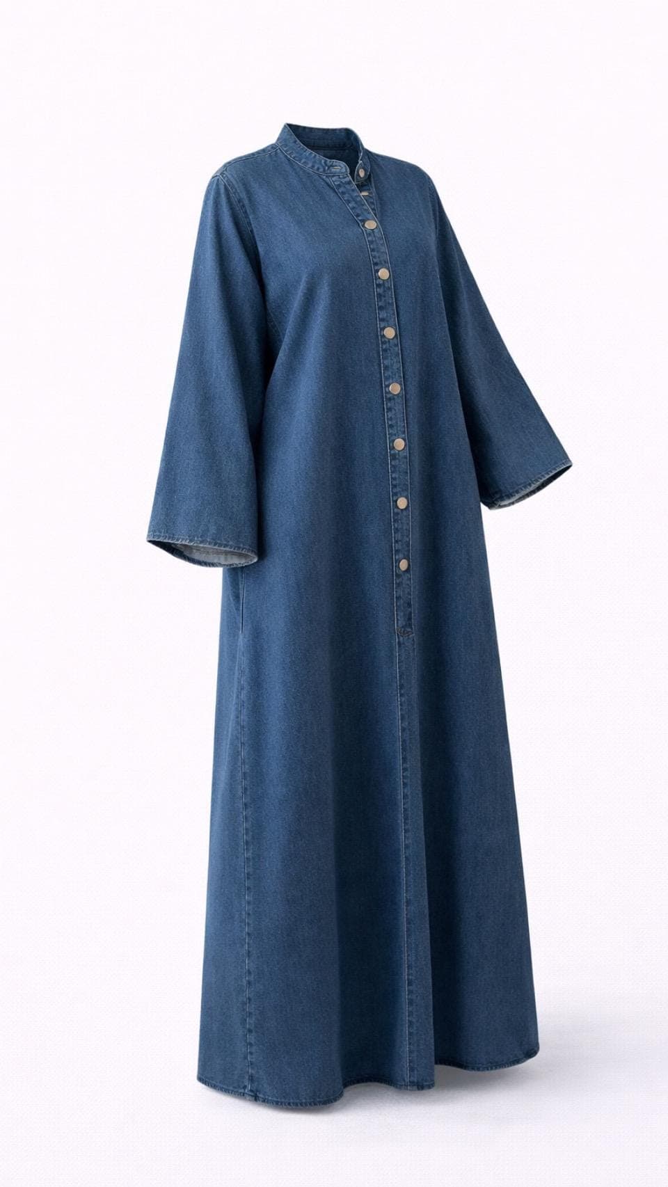Summer Denim Abaya Lightweight Cotton Jean Abaya Oversized Modest Dress Button Down Maxi Abaya Casual Wear - image 3
