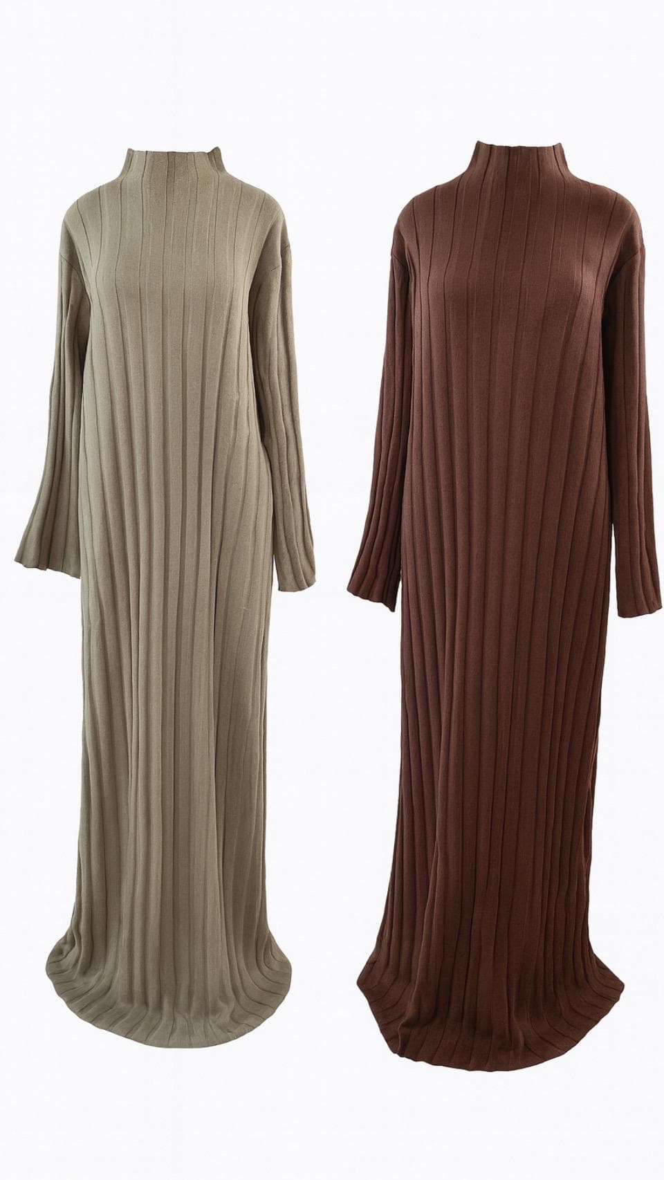 Ribbed Knit Winter Abaya Dress | Modest Maxi Dress for Women | Warm Muslim Clothing | wool Long Sleeve Abaya | Everyday Hijabi Outfit | - image 3