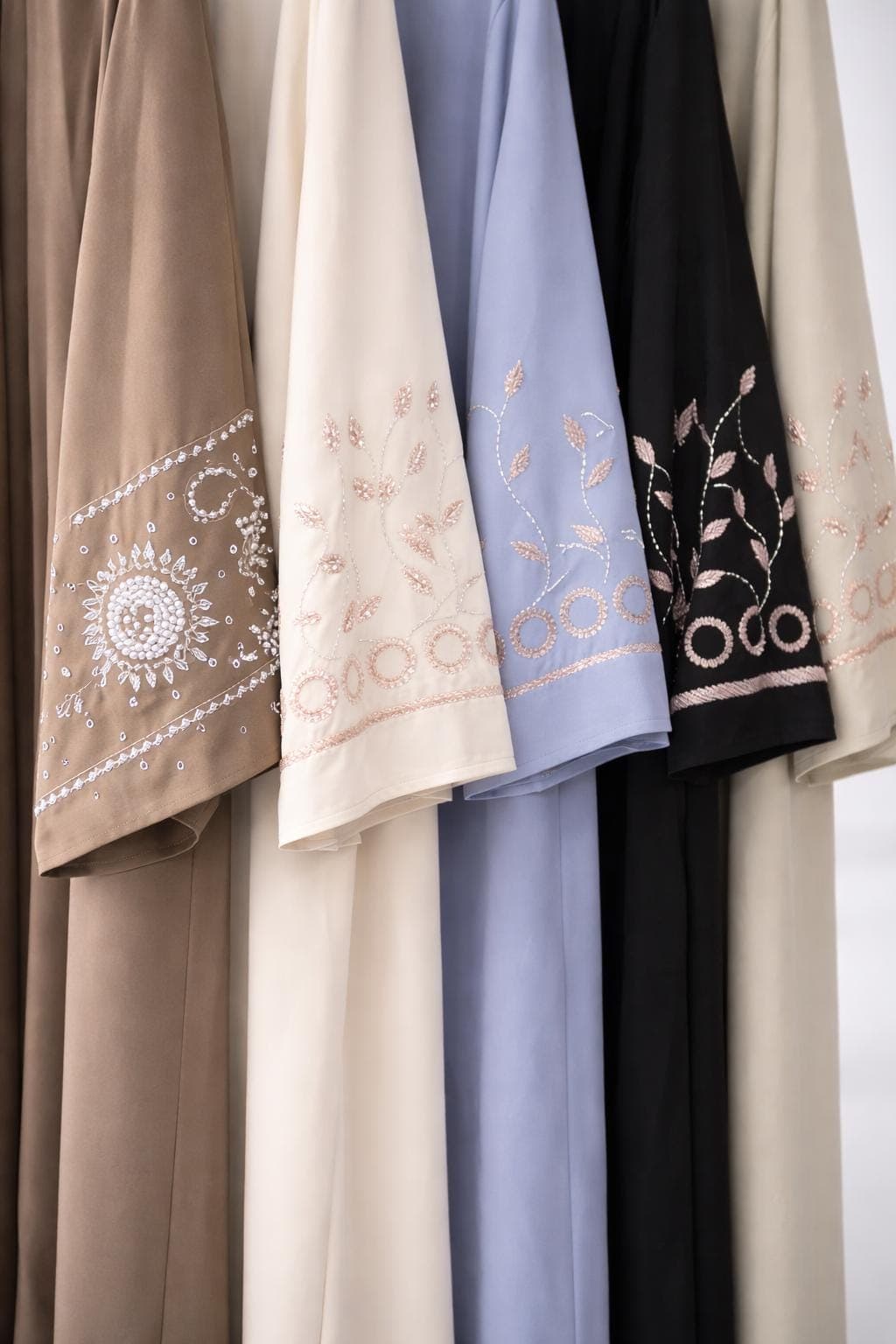 Luxury Eid Abaya with Pearl Embroidery | Elegant Ramadan Modest Dress | Muslim Open Abaya for Women | Eid Outfit - image 4