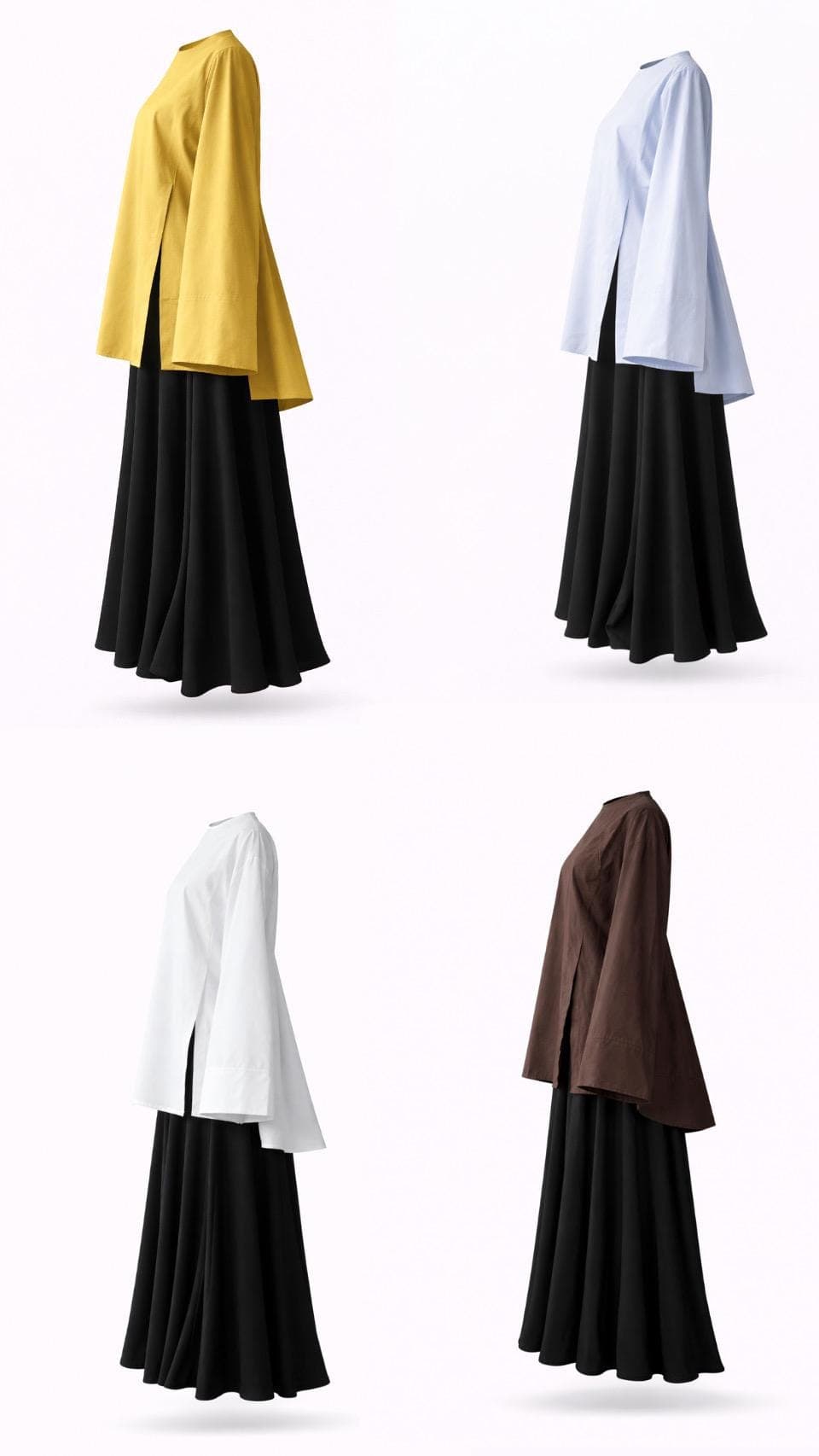 Oversized Cotton Modest Top, Loose Tunic Blouse, Long Sleeve Minimalist Shirt, Side Slit Tunic, Modest Fashion Top, Plus Size Friendly, Summ - image 3