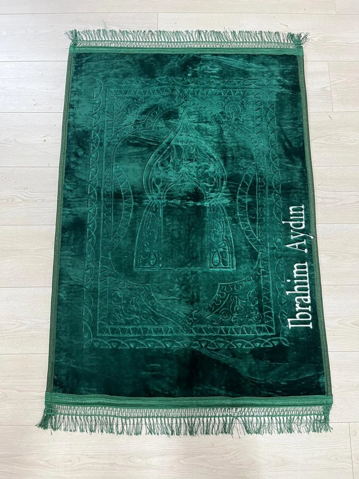 Pink Plush Prayer Rug Gift with Name, Padded Antislip Turkish Prayer Mat, Muslim Women Gift, Large Thick Namaz Carpet for Adults, Janamaz - image 3