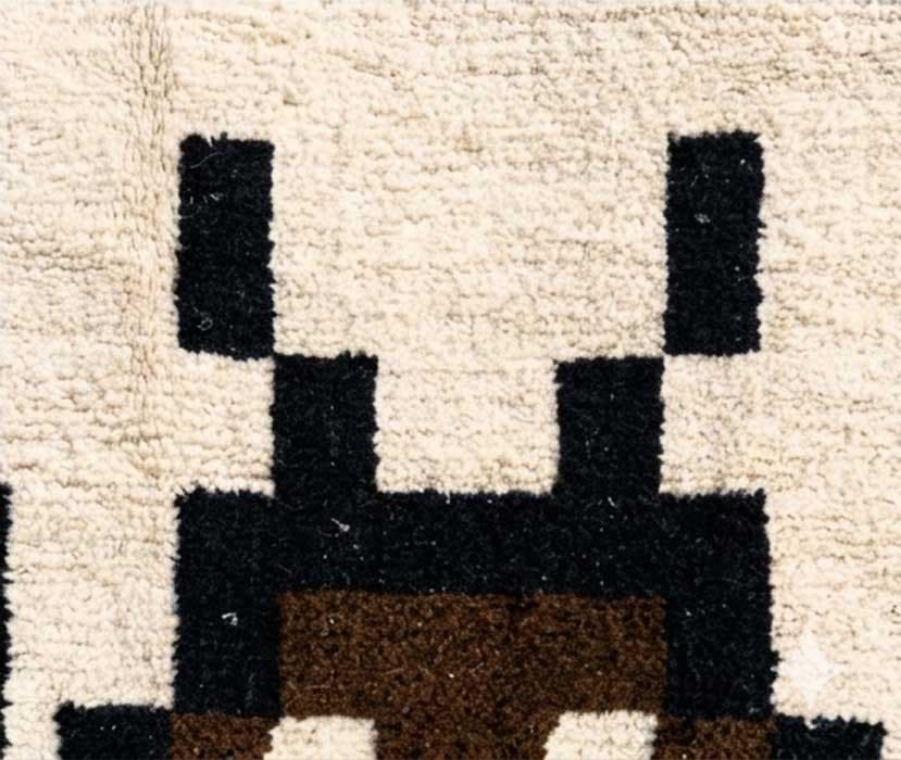 Moroccan Beni Ourain Rug Pixel Art | Handmade Wool Area Rug 200x300cm | Retro Gaming Berber Carpet, 8-Bit Modern Rug, Custom Large Rug - image 4