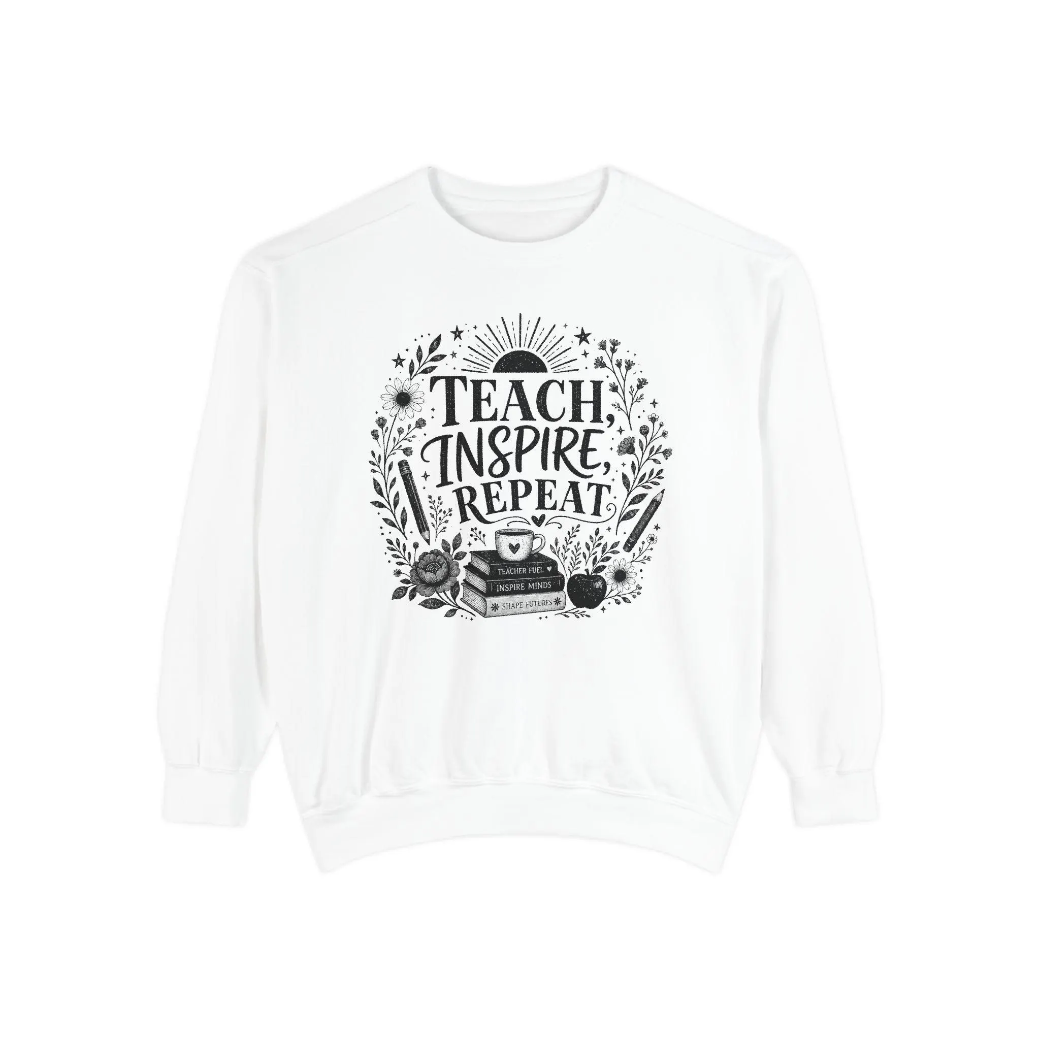 Teach Inspire Repeat sweatshirt | Teacher typography design - image 3