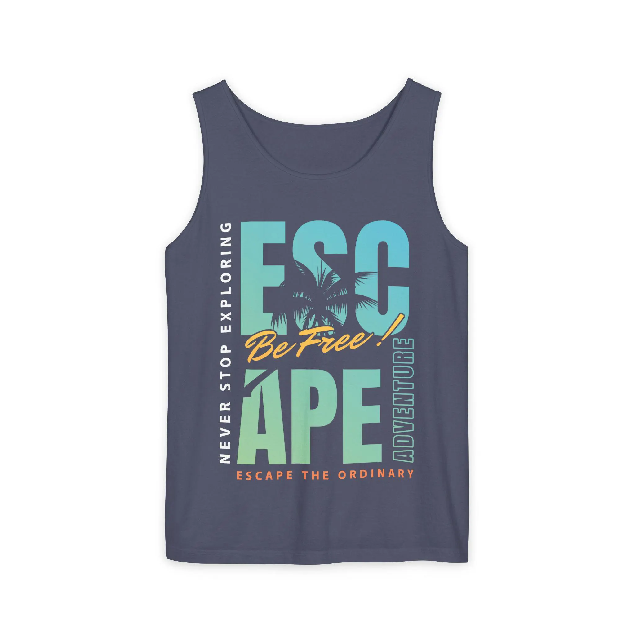 Escape Be Free Adventure Tank Top | Tropical Palm Graphic, Explore - image 3