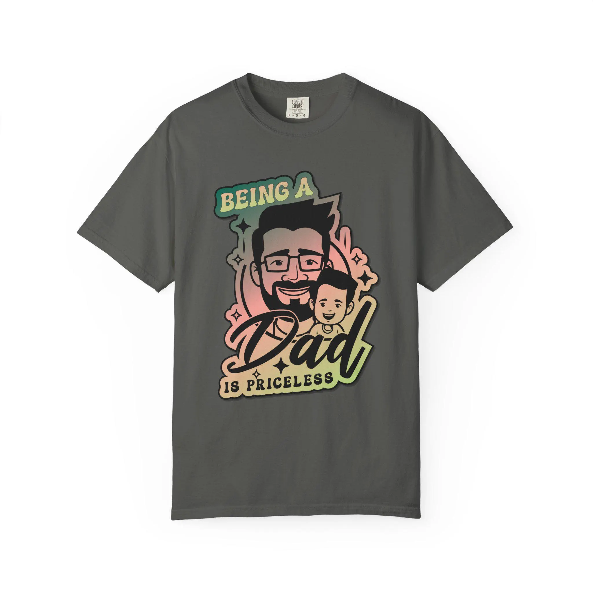 Being a Dad Is Priceless T-Shirt | Dad and Child Illustration - image 5