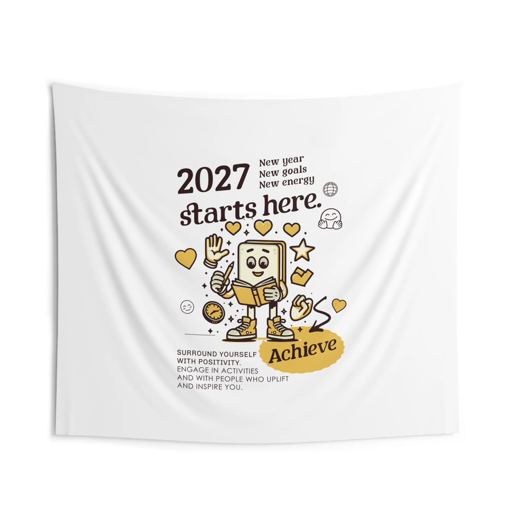 2027 Starts Here motivational poster Indoor Wall Tapestry | Achieve positive goals - image 4