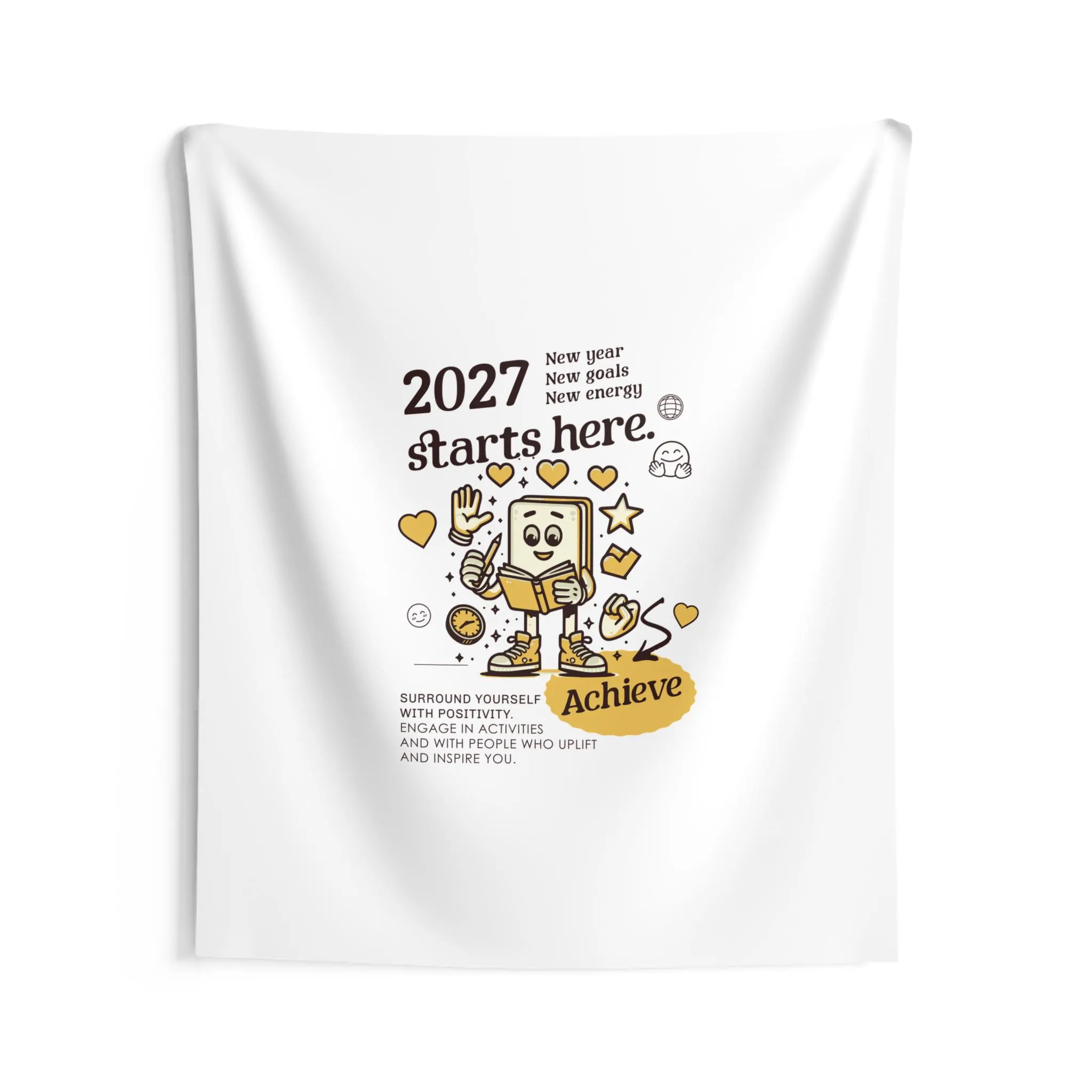 2027 Starts Here motivational poster Indoor Wall Tapestry | Achieve positive goals - image 3