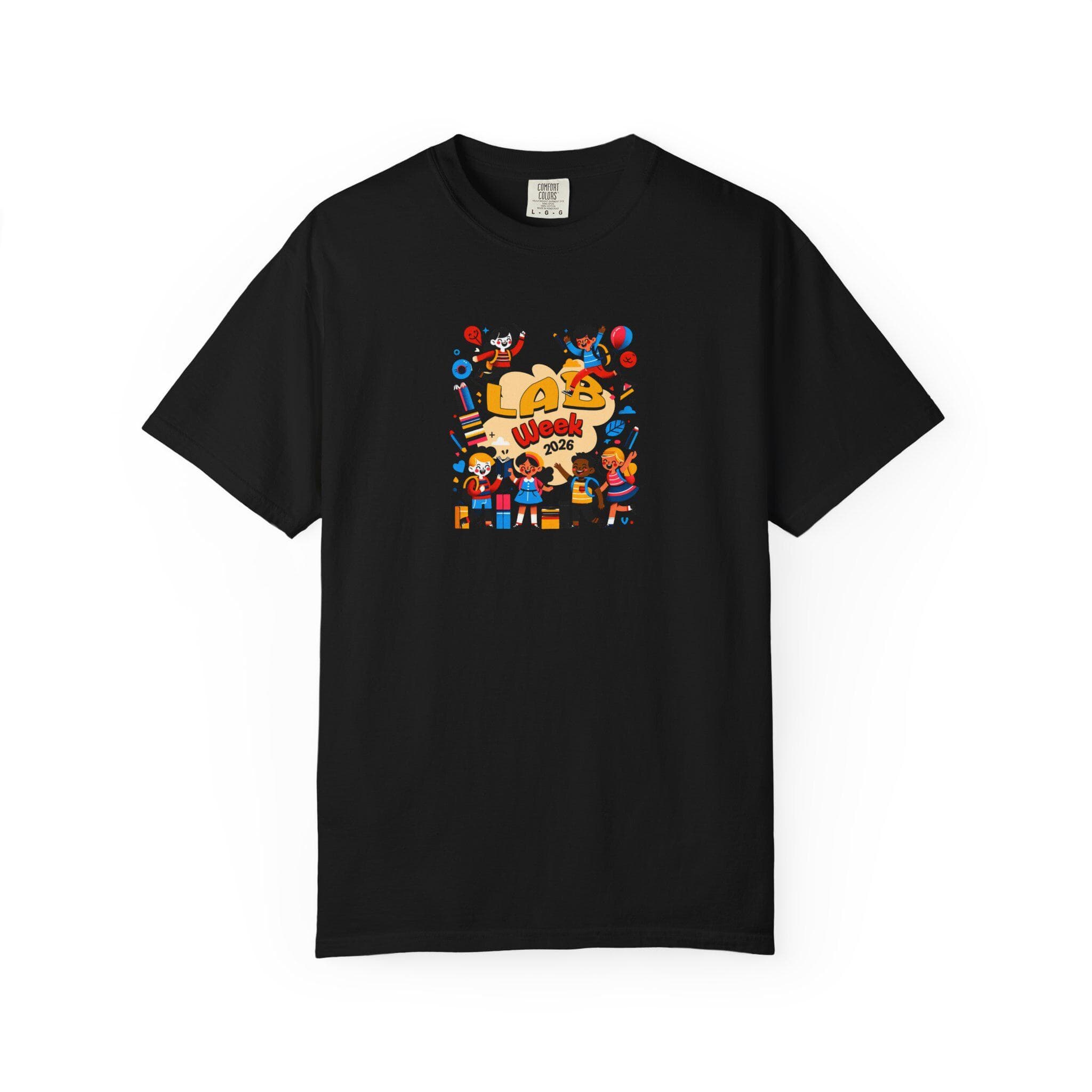 Lab Story Crew T-shirt | Cartoon Kids Characters, Playful Badge - image 2