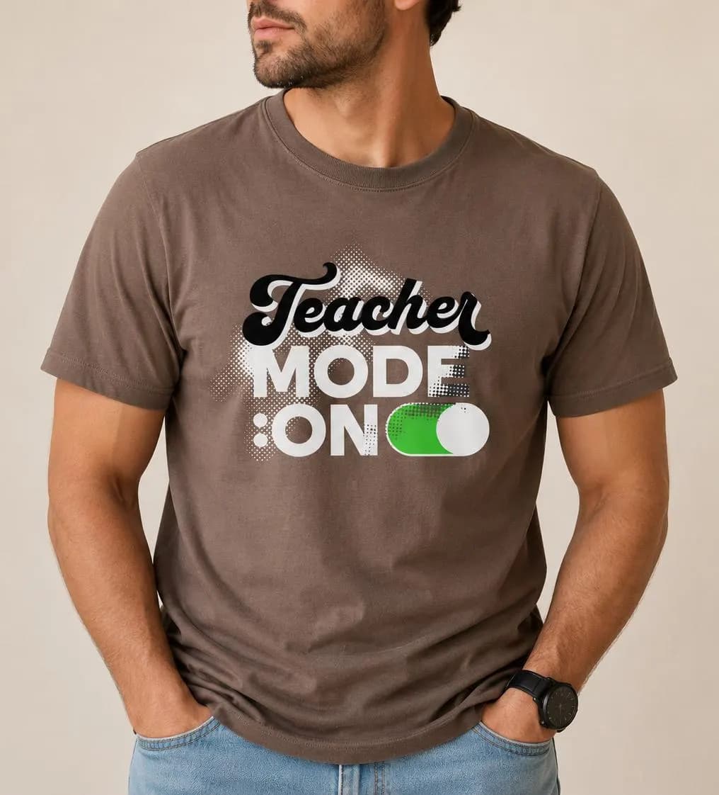 Teacher Mode On T-shirt, Garment-Dyed US Cotton School Staff Tee