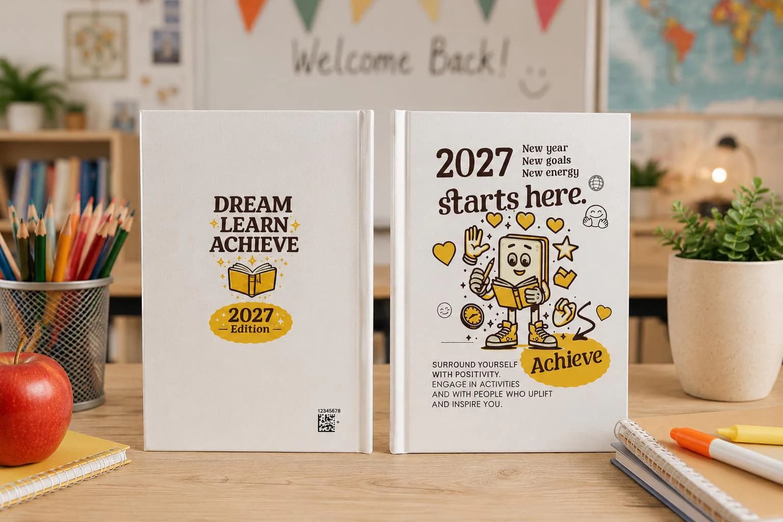 Dream Learn Achieve Journal | 2027 Edition Hardcover Notebook