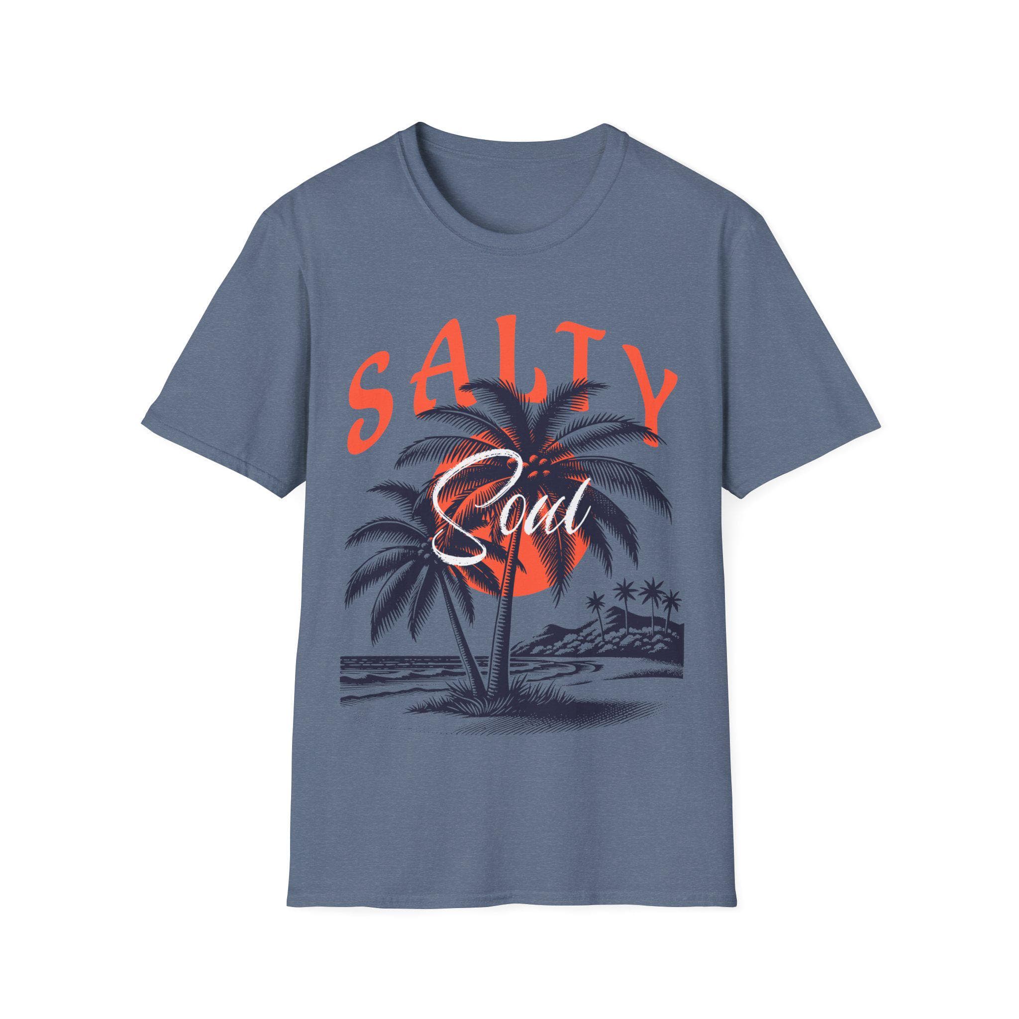 Salty Soul Summer Shirt | Retro Beach Sunset Palm Tree Tee - image 2