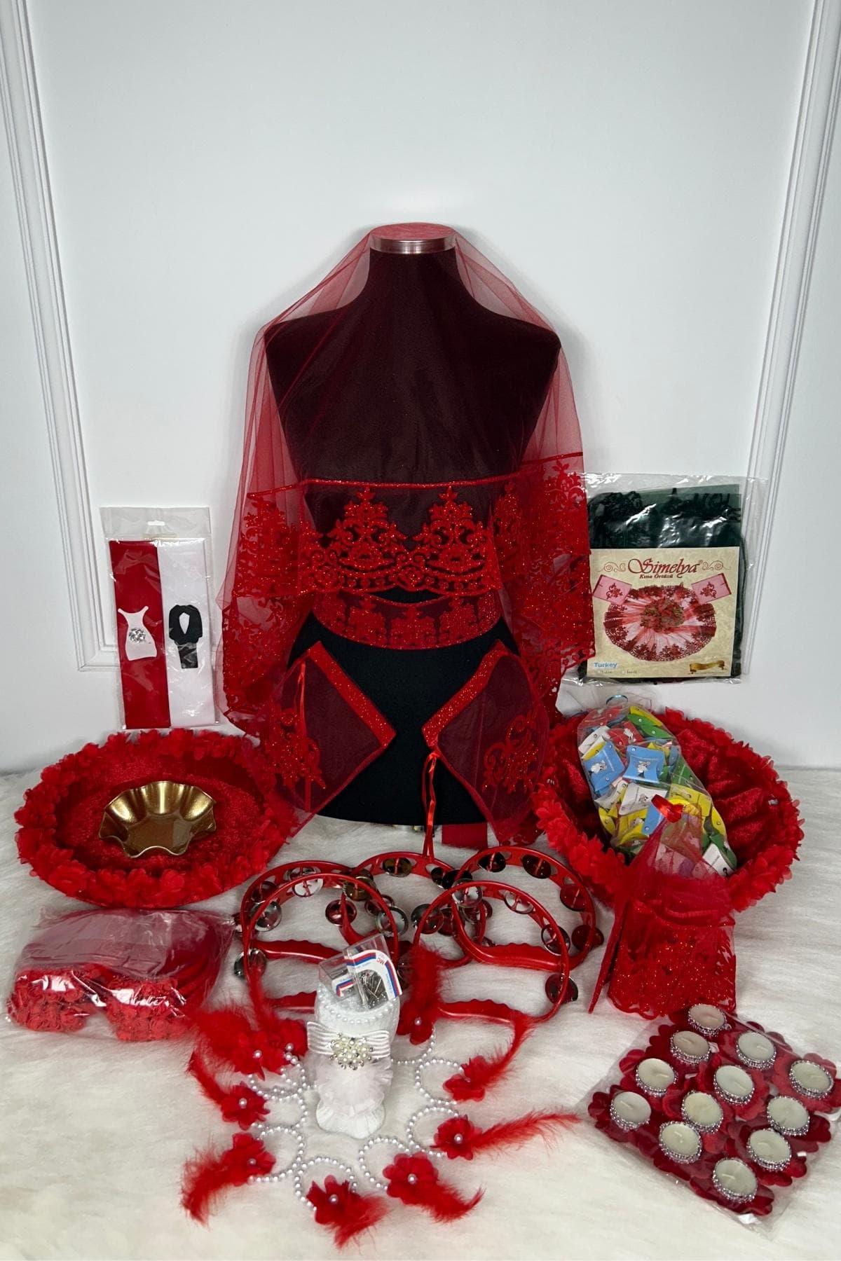 Luxury Henna Night Set 333 pcs | Red Kurdish Arab Wedding Bridal Kit | Bride & Groom Henna Ceremony Accessories - image 5
