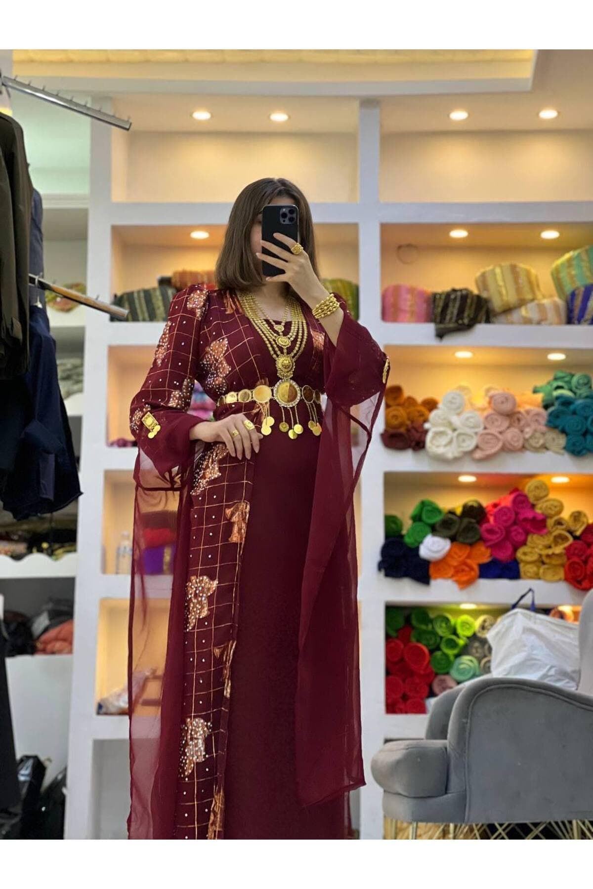 Kurdish Dress Traditional Kaftan Abaya, Kras Fistan Newroz Wedding Outfit Standart Size