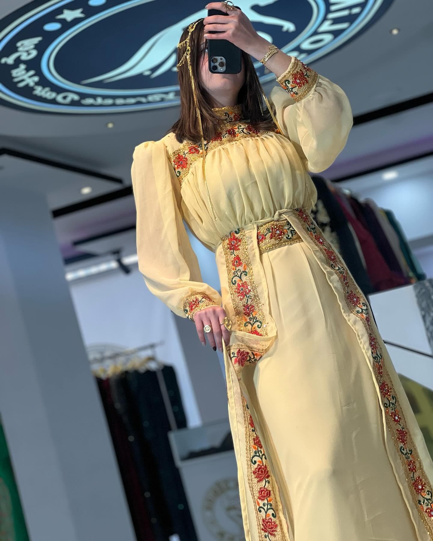 Assyrian Kurdish Dress Traditional Kaftan Abaya, Kras Fistan Newroz Wedding Outfit Standart Size - image 3