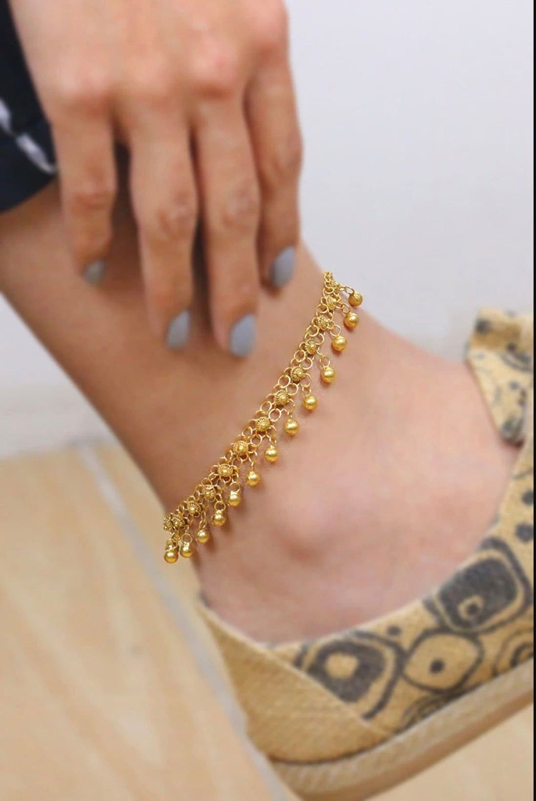 Assyrian Anklet Bracelet Women Anklet 925 Sterling Silver Midyat Filigree Local Frequent Bulk Pouring Model Gold Plated Anklet