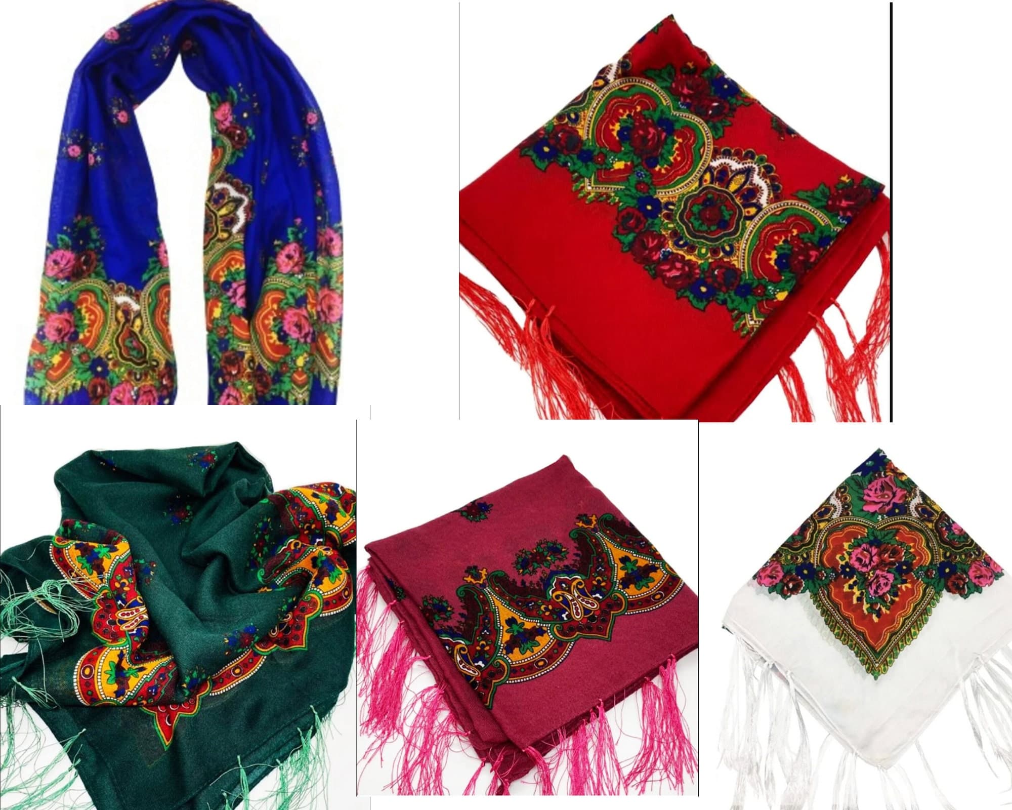 Kurdish shawls 5 pieces, Mardin Local Hamavi Shawl, colorful shawls, Fashion scarf, Anatolian Shawl, Kurdish Scarves, Midyat, Assyrian