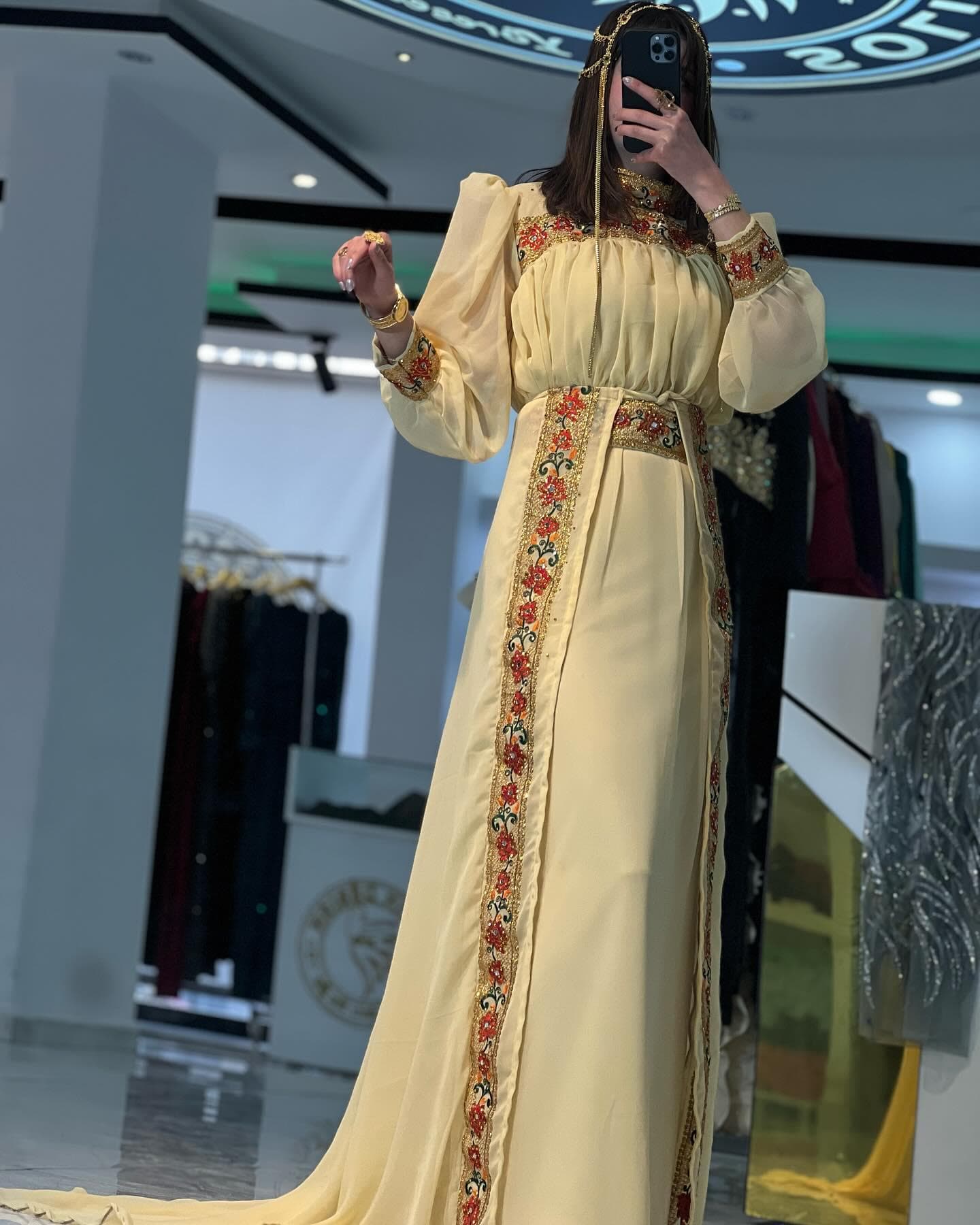 Assyrian Kurdish Dress Traditional Kaftan Abaya, Kras Fistan Newroz Wedding Outfit Standart Size - image 4