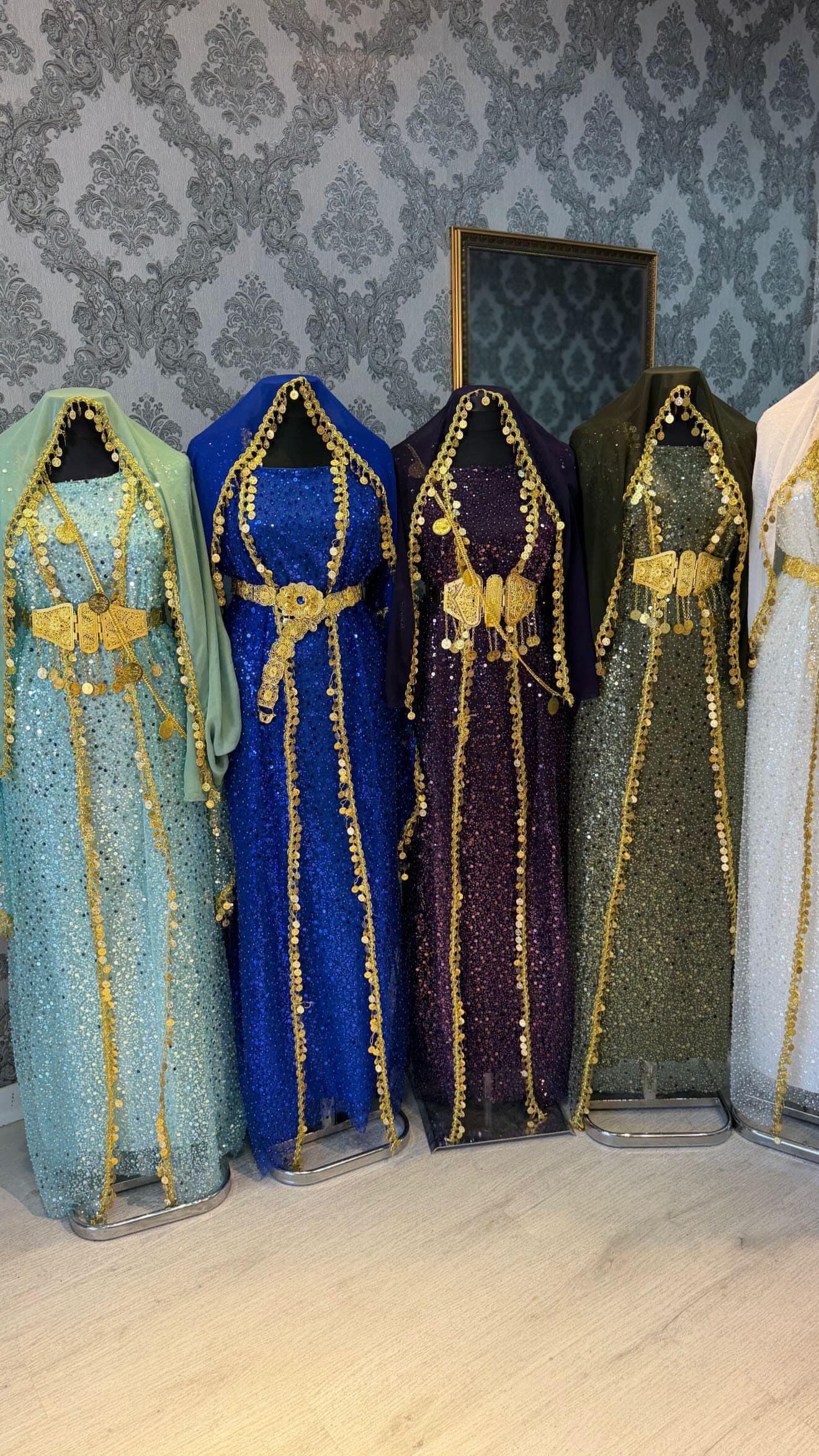 Kurdish Dress Traditional Kaftan Abaya, Kras Fistan Newroz Wedding Outfit Full set One Size