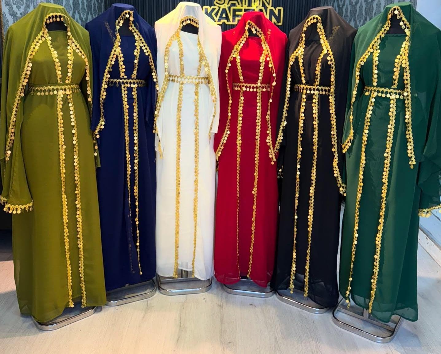 Kurdish Dress Traditional Kaftan Abaya, Kras Fistan Newroz Wedding Outfit Full set One Size