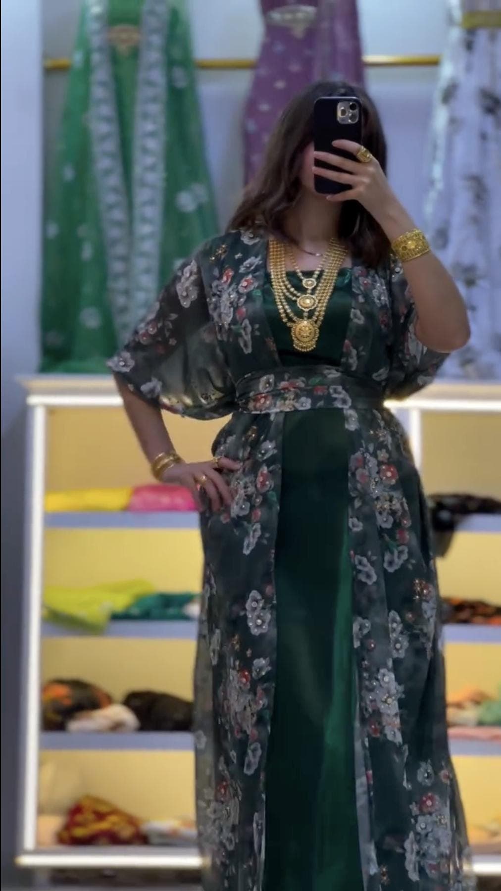 Floral Kurdish Dress Traditional Kaftan Abaya, Kras Fistan Newroz Wedding Outfit One Size
