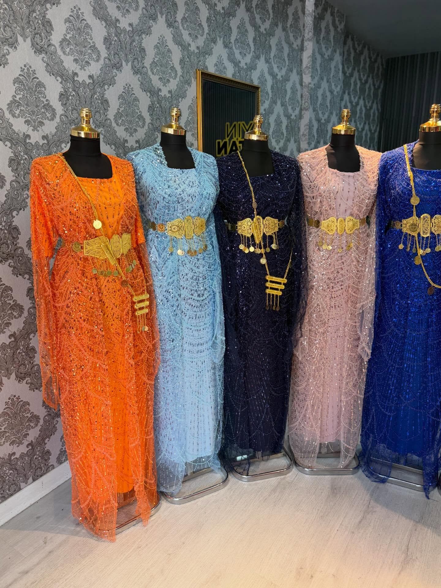 Kurdish Dress Traditional Kaftan Abaya, Kras Fistan Newroz Wedding Outfit Full set One Size