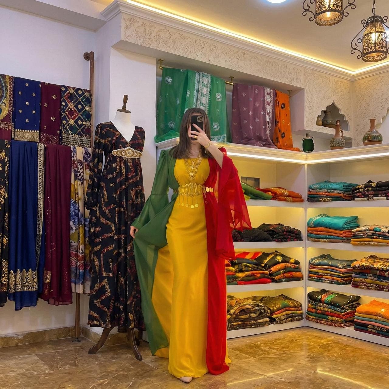 Kurdish Dress Kesk û Sor û Zer Traditional Kaftan, Kras Fistan Newroz Wedding Outfit One Size