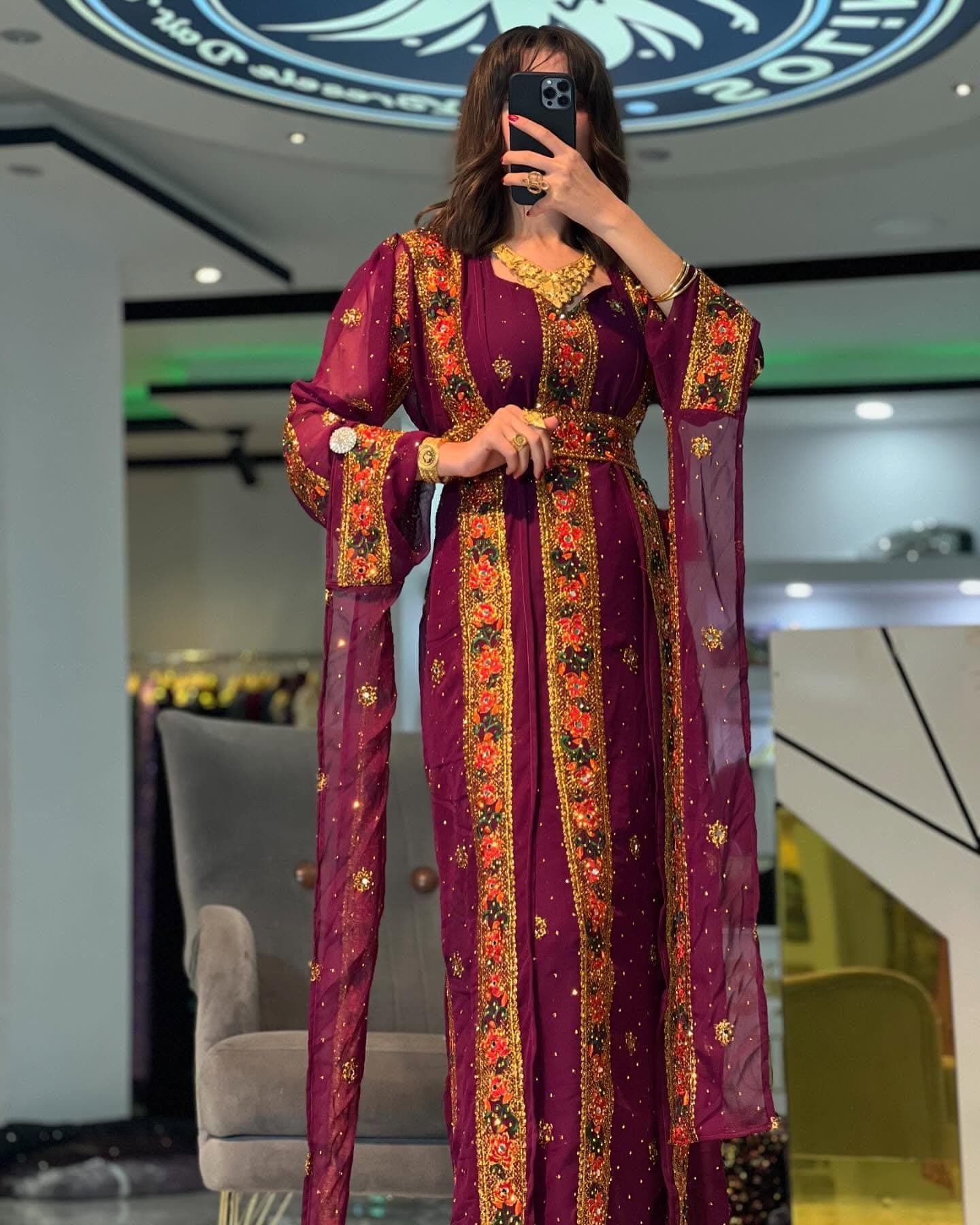 Kurdish Dress Traditional Kaftan Abaya, Kras Fistan Newroz Wedding Outfit Standart Size