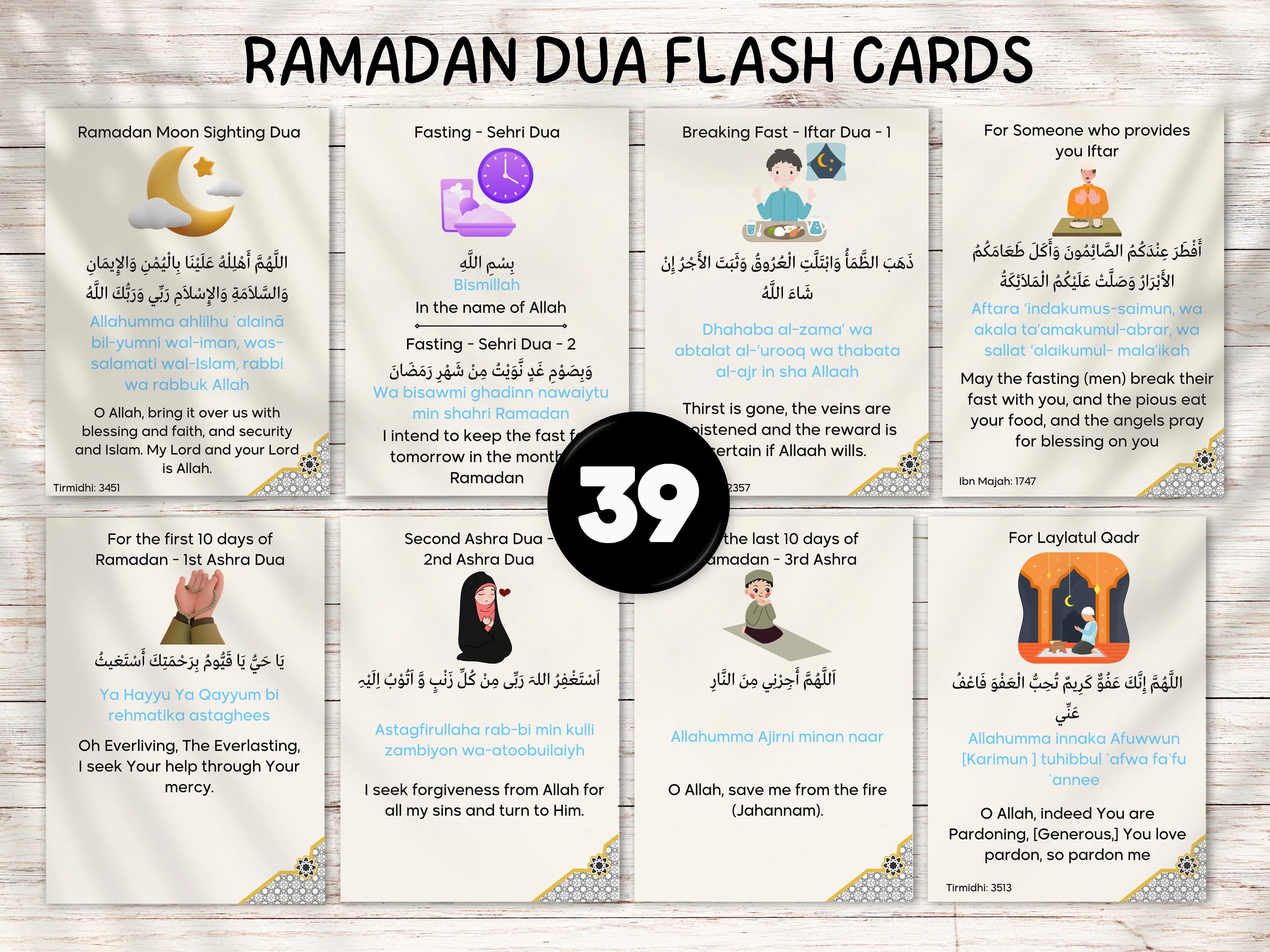 39 Ramadan Dua Flash Cards,Printable Dua Flash Cards For Kids,English Translation Dua Cards,Dua For Ramadan,Ramadan Activities For Kids - image 3