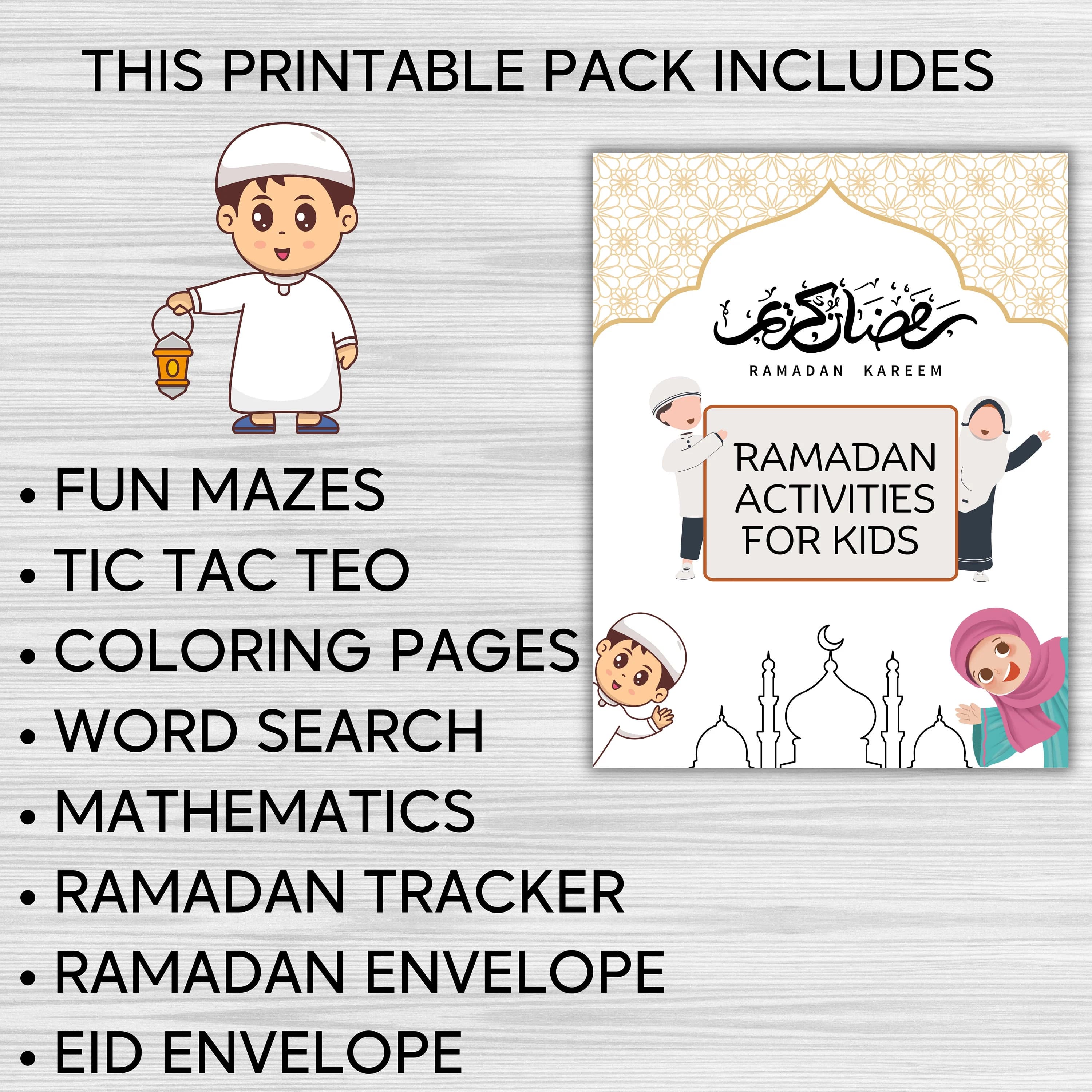 Ramadan Activities For Kids,Ramadan Printable Book,Worksheets For Ramadan,Eid Activity For Kids,Eid Gift,Ramadan Gift,Instant Download - image 2