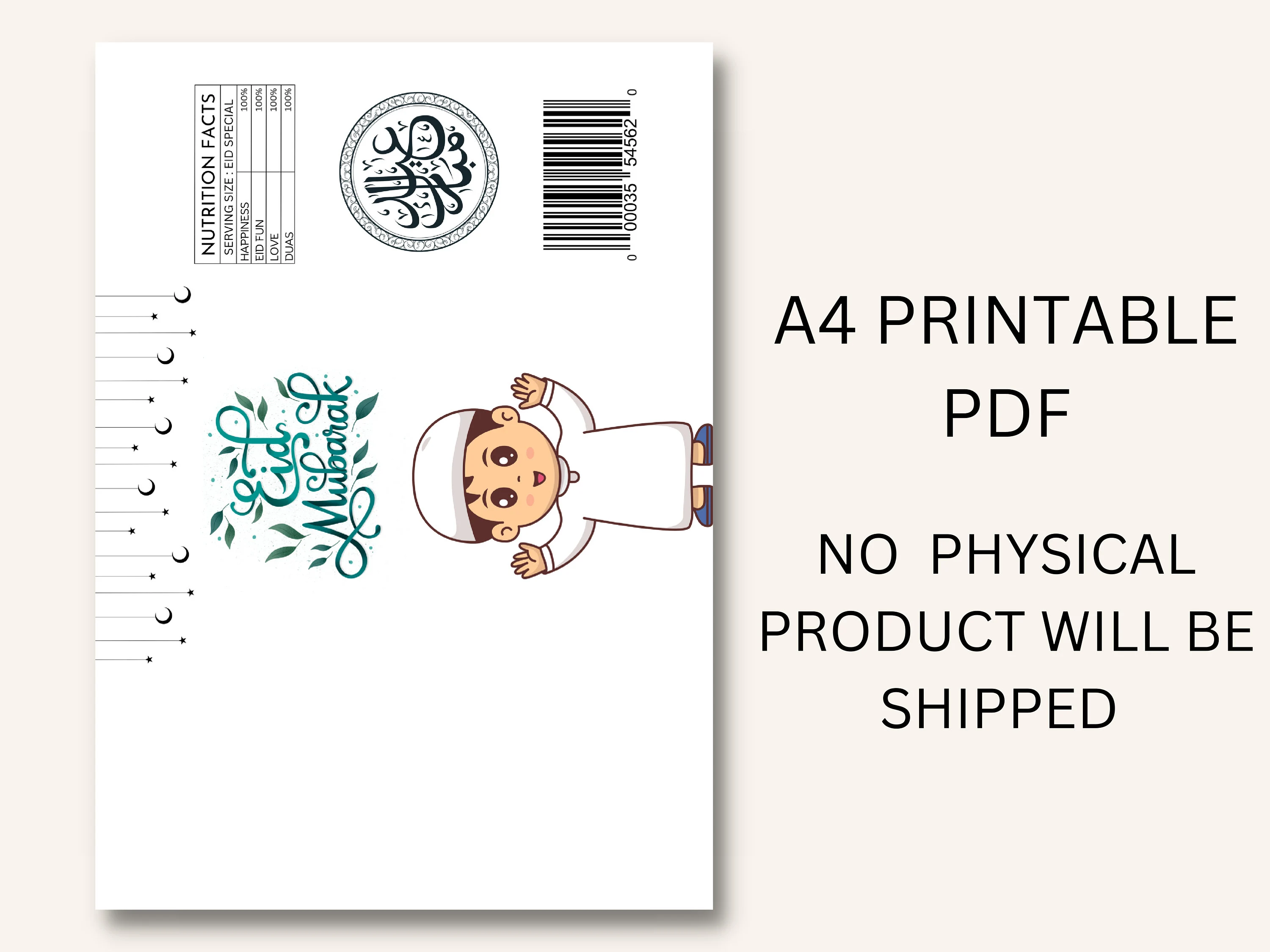 Eid Mubarak Chips bag,Printable eid gift for kids, gift, Eid decor,Eid Mubarak gift ,Printable gift for Eid - image 2