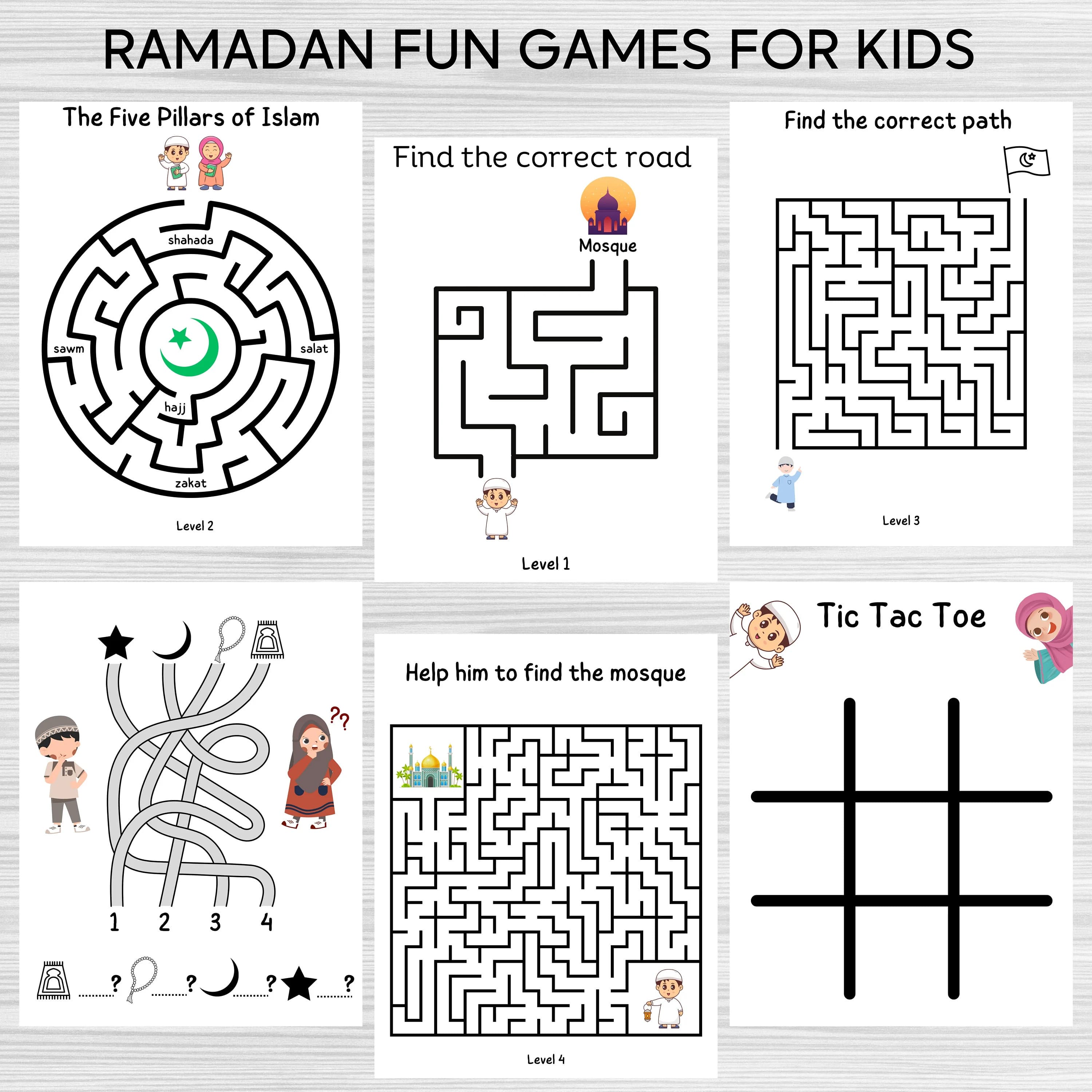 Ramadan Printable Activity For Kids,Coloring pages,Worksheets For Ramadan,Eid Activity For Kids,Eid Gift,Ramadan Gift,Instant Download - image 5