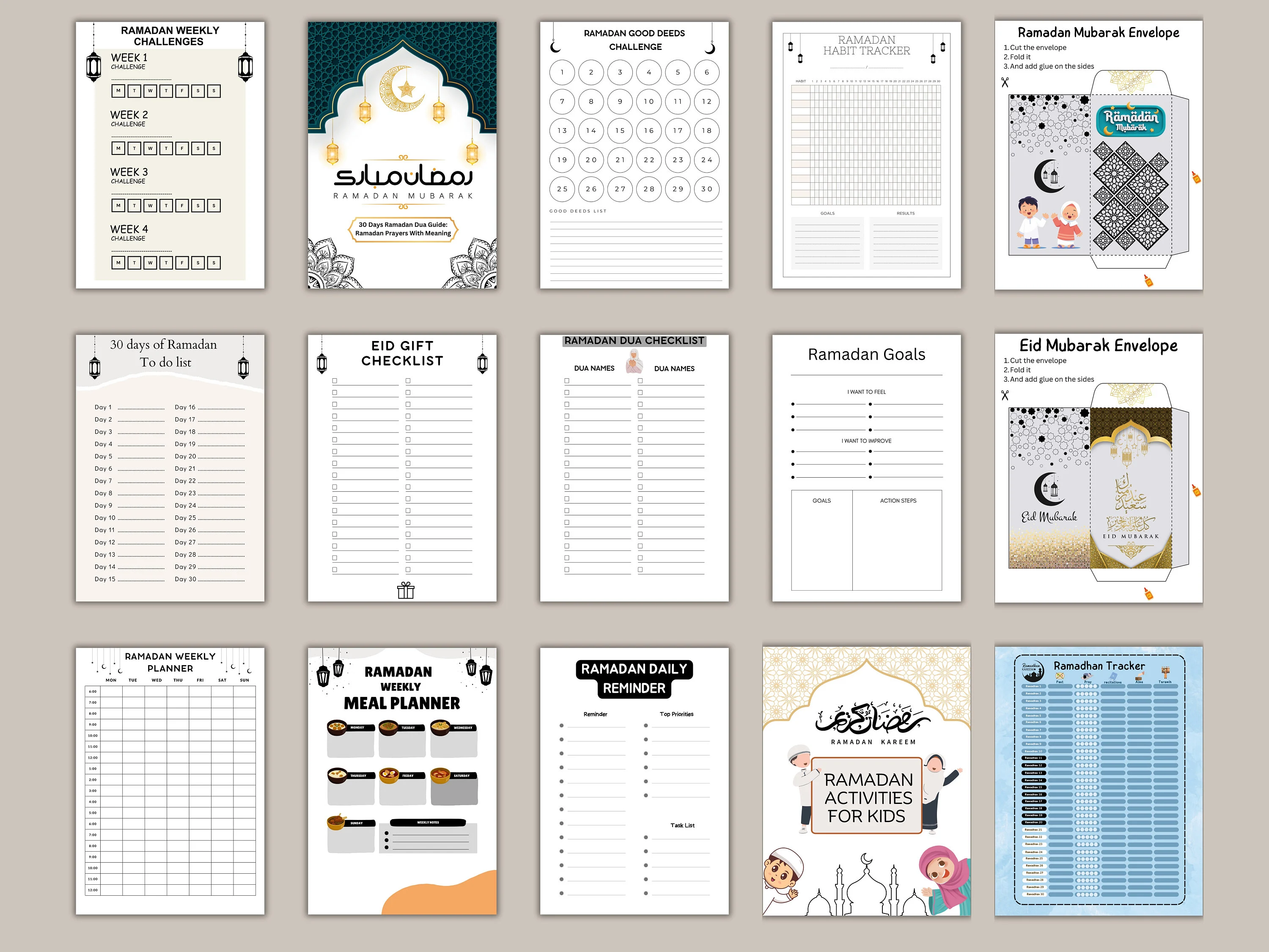 100 Ramadan Planner Bundle Printable,Ramadan Trackers,Ramadan Printable’s,Ramadan Decor,Ramadan Activitie,Journal For Ramadan,Muslim Planner - image 5
