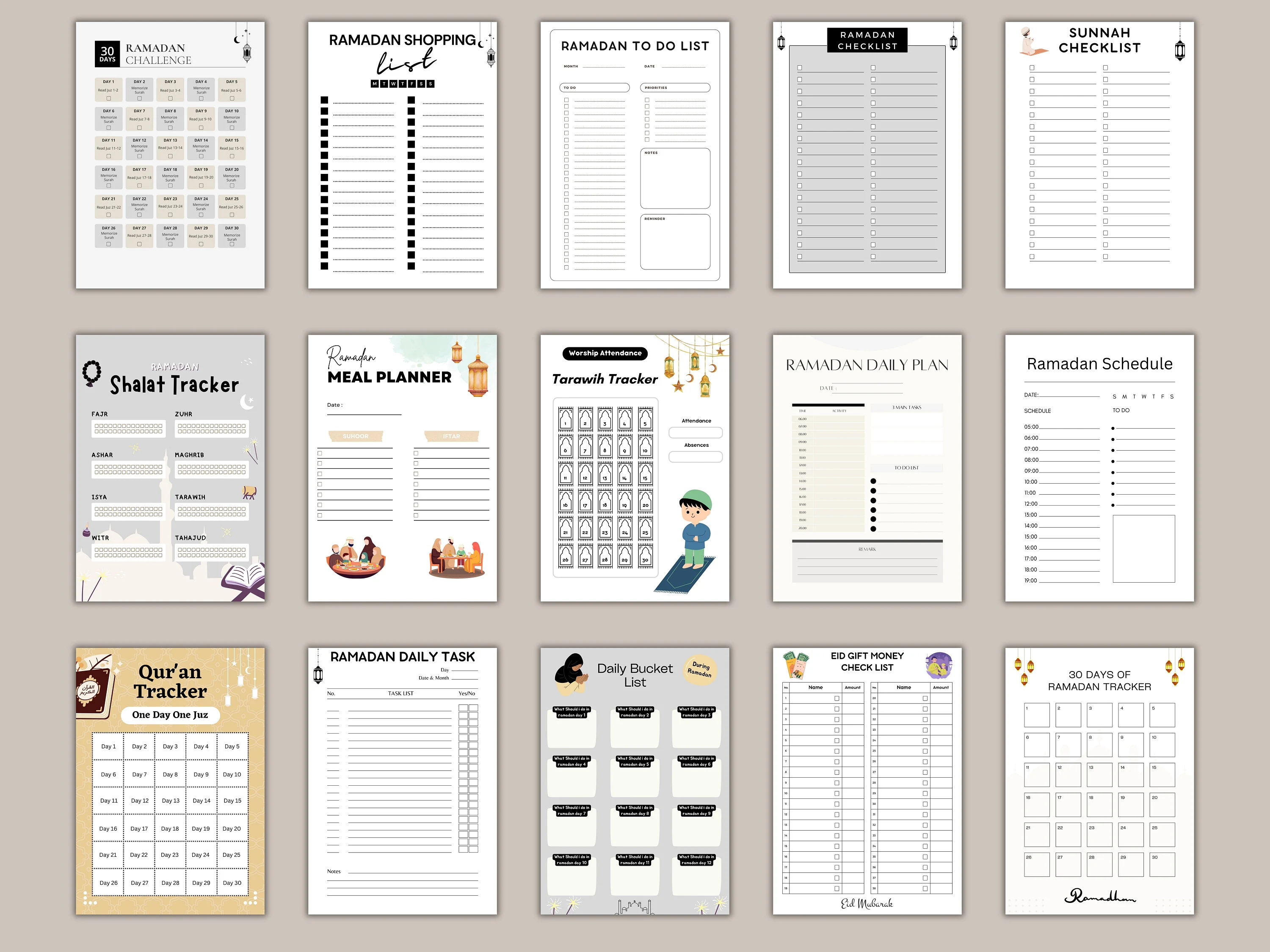 100 Ramadan Planner Bundle Printable,Ramadan Trackers,Ramadan Printable’s,Ramadan Decor,Ramadan Activitie,Journal For Ramadan,Muslim Planner - image 4