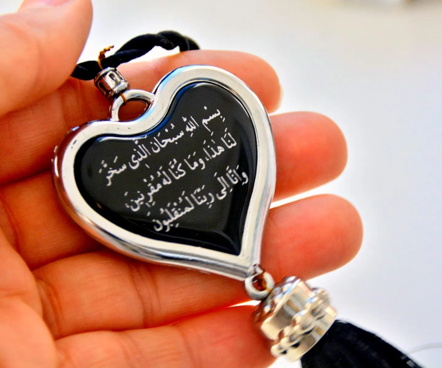 Black Heart Islamic Quran CAR Rear Mirror Hanger, Automobile Interior Decor - image 5