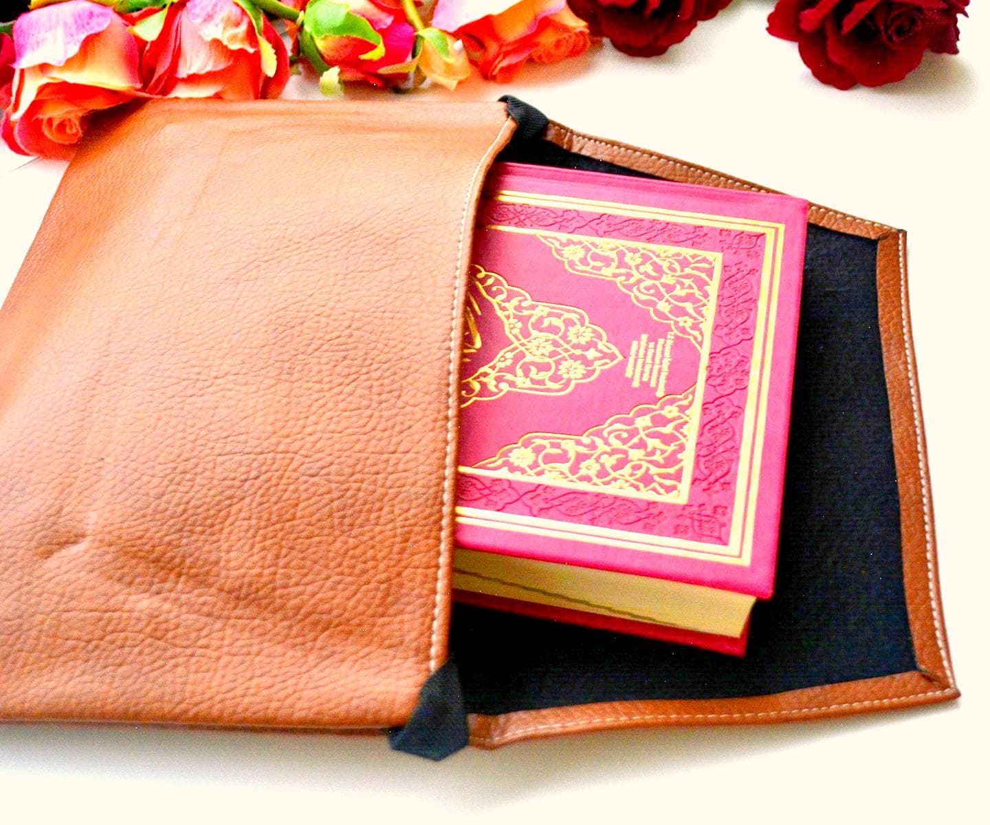 Brown shiny Quran Protection Case, Quran Book Sleeve, Kuran Bag pack 20 * 29 cm