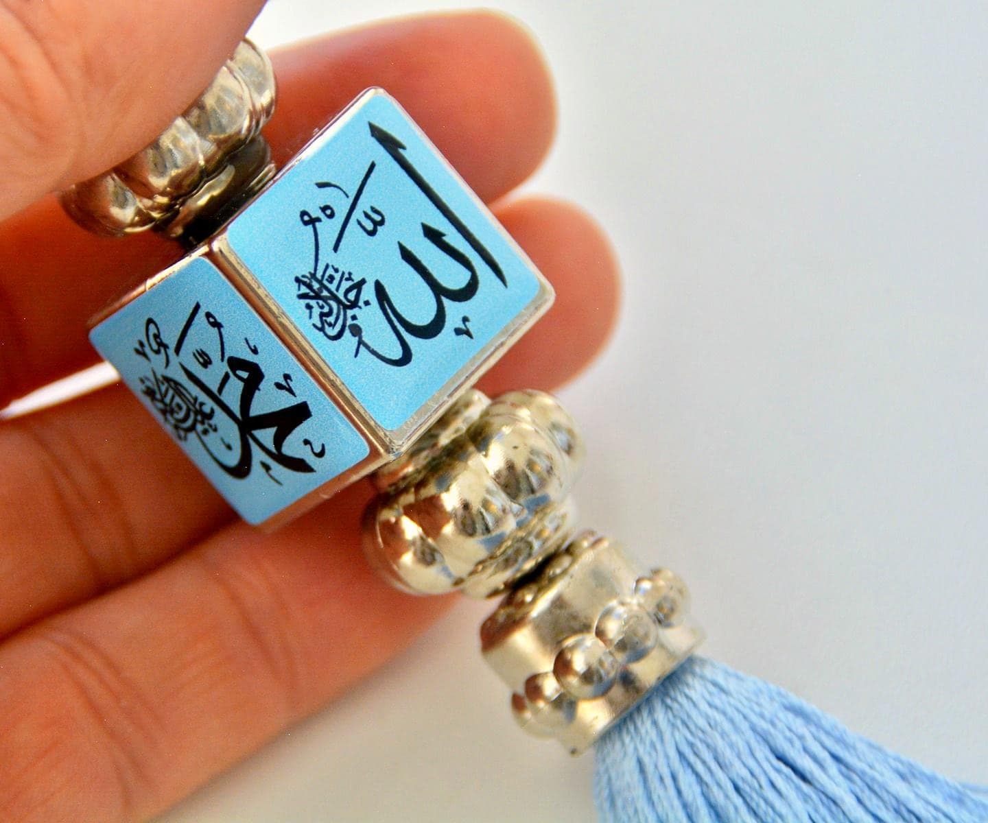 Blue Muslim Quran CAR Rear Mirror Hanger, Islamic Ornament Automobile Decoration