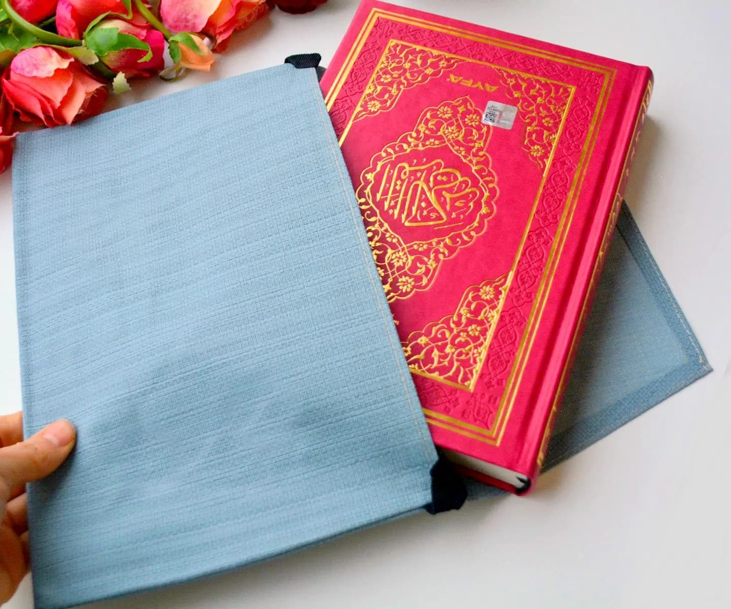 Blue Quran Protec Case, Quran Book Sleeve, Besmele Kuran Bag pack 20 * 29 cm - image 3