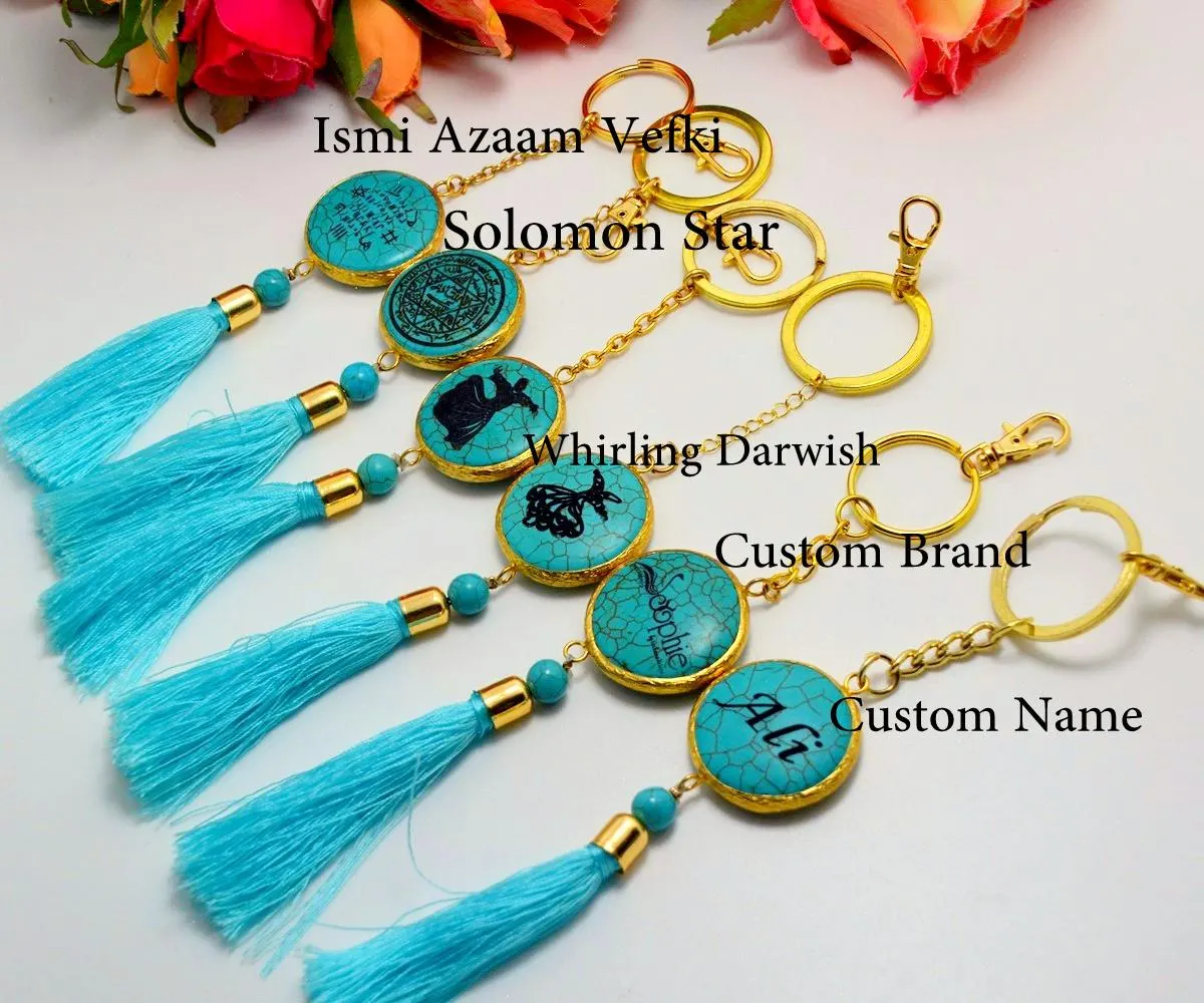 Al Qalam Verse Turquoise Gemstone Necklace, 18k Gold Filled Protection Jewelry - image 2
