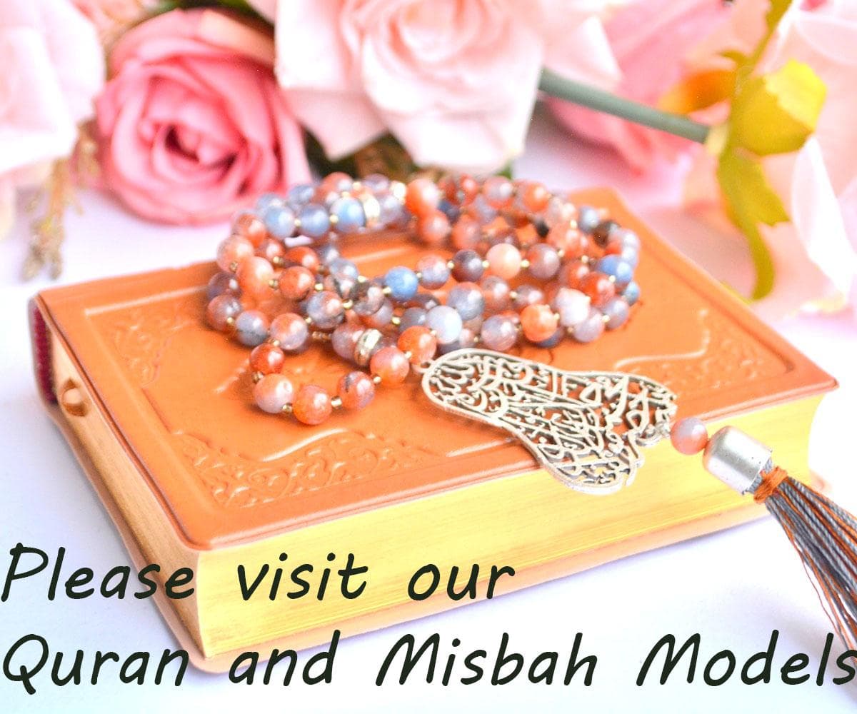 Blue Quartz 33 gemstone beads short Misbahy Phone Holder, Tasbeeh, Hand phone Carrying Accessory - image 4