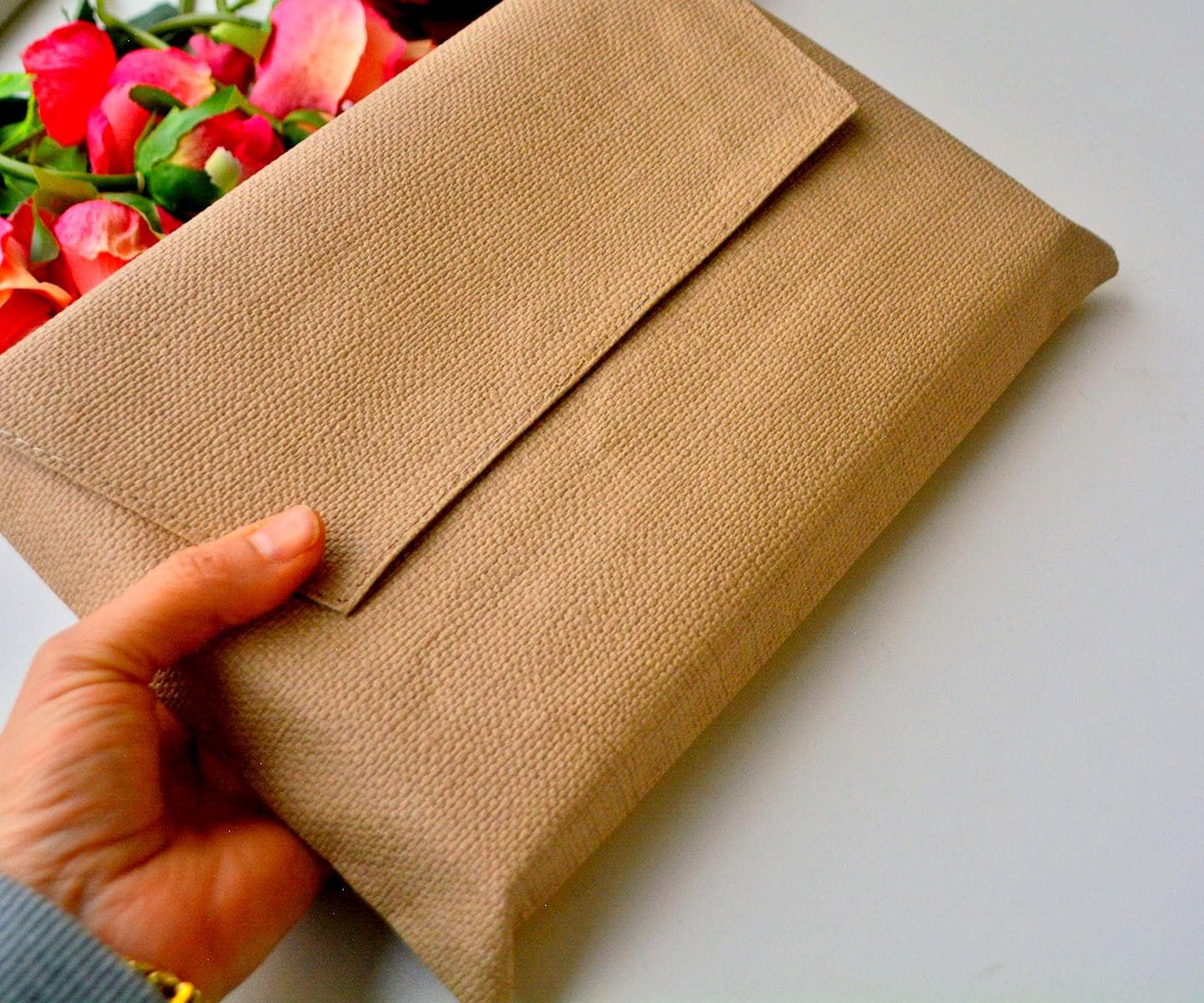 Brown Quran Case, Velvet Quran Book Sleeve, Besmele Kuran Protector Bag 20 * 29 cm - image 5