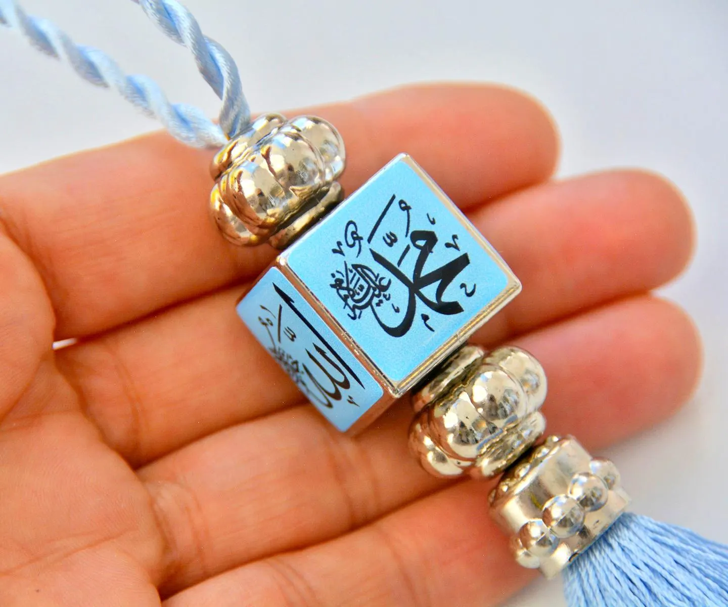 Blue Muslim Quran CAR Rear Mirror Hanger, Islamic Ornament Automobile Decoration - image 3