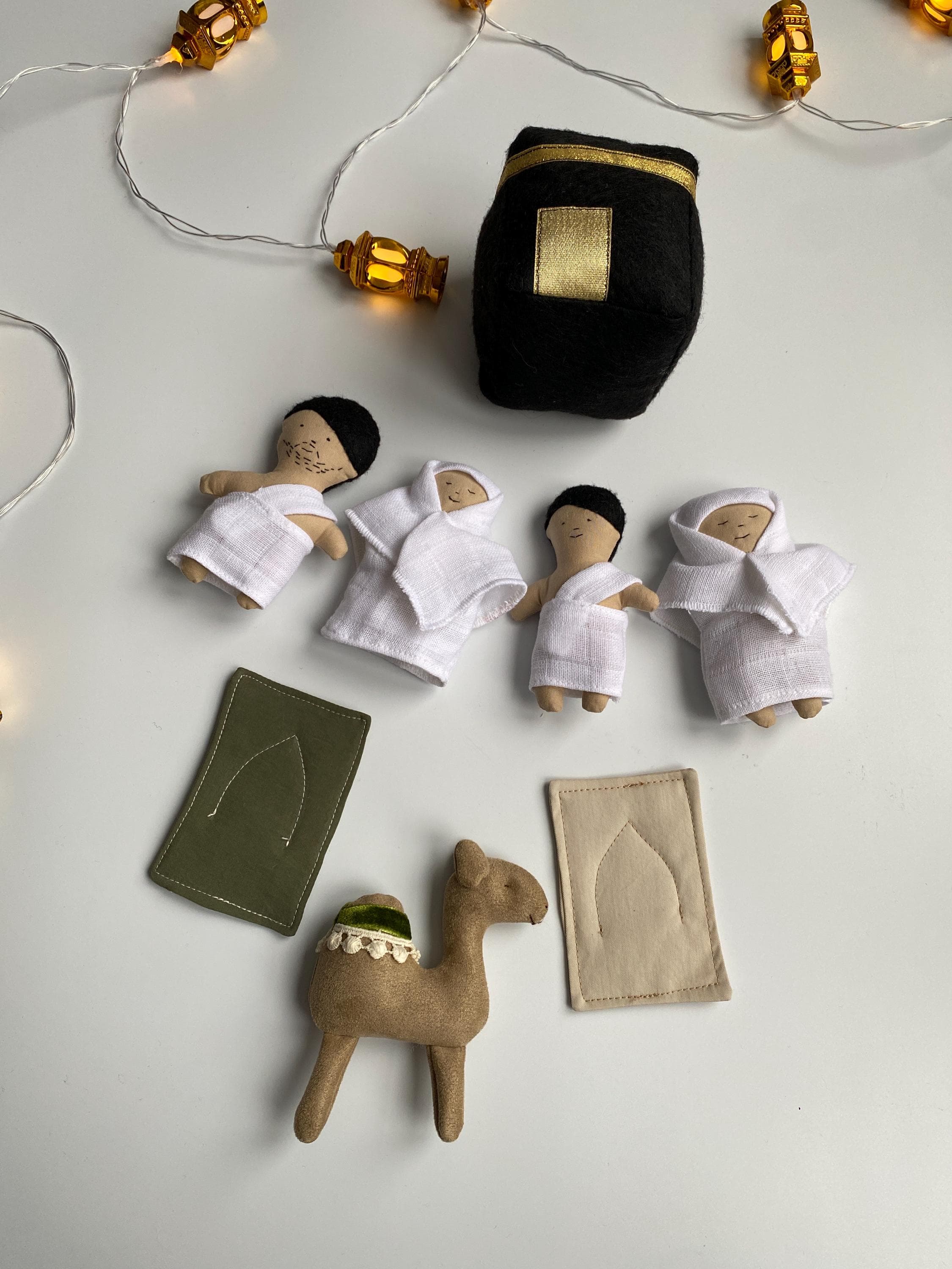Islamic Hajj Doll Set -Kaaba Play Set - Handmade Soft Fabric Muslim Dolls for Kids - image 3