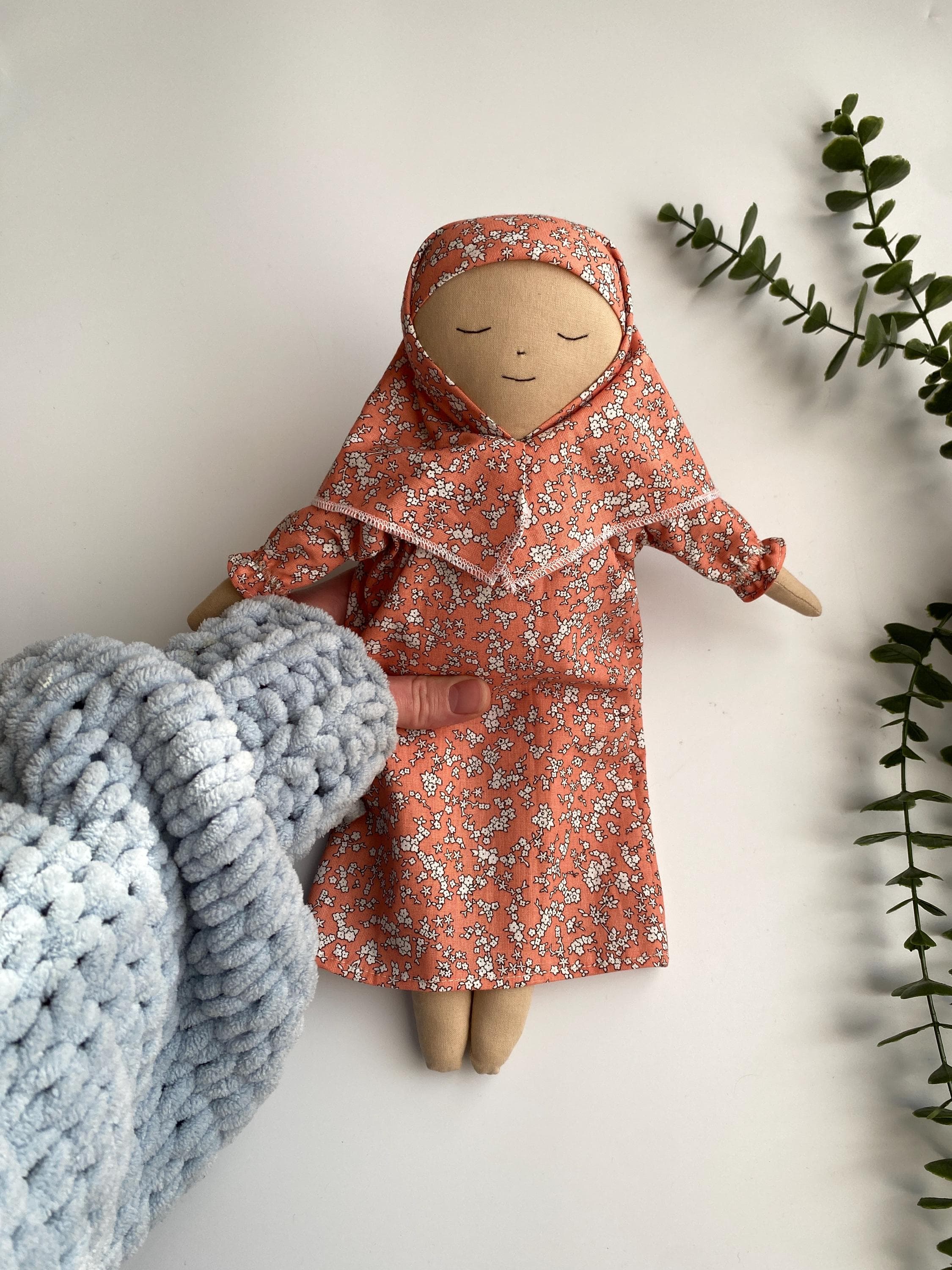 Hijab muslim handmade doll in dress