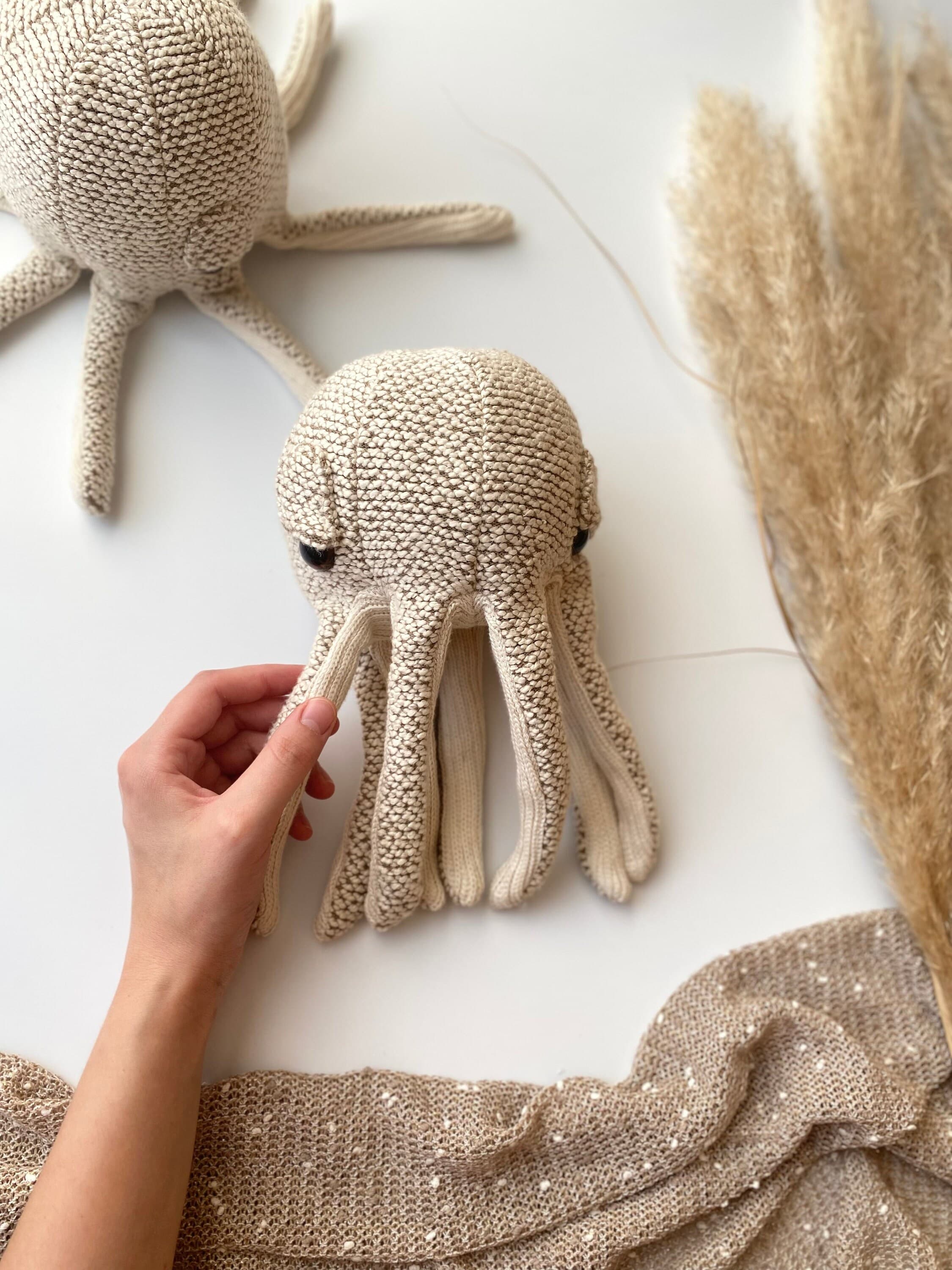Handmade Knitted Octopus Plush Toy: Soft Stuffed Ocean Animal, Nursery Decor - image 4