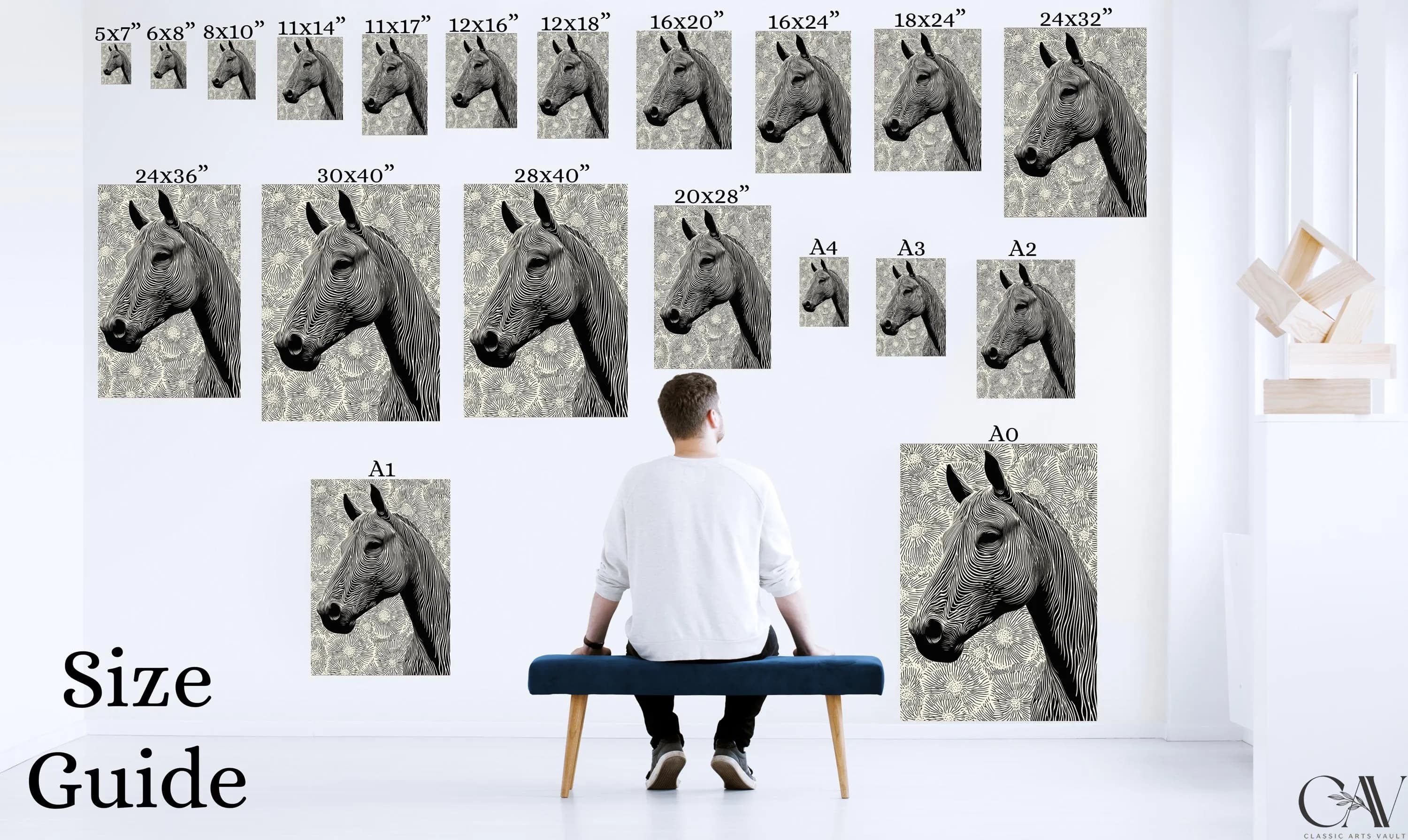 Horse Art Print Animal Poster 2026 Year of the Horse Decor Modern Lunar New Year Chinese Zodiac Large Wall Art Canvas #5365 - image 3
