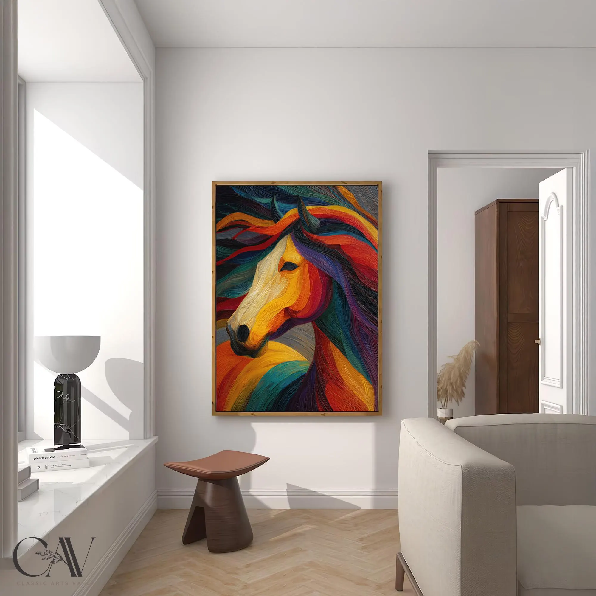 Horse Art Print Animal Poster 2026 Year of the Horse Decor Modern Lunar New Year Chinese Zodiac Large Wall Art Canvas #5362 - image 5
