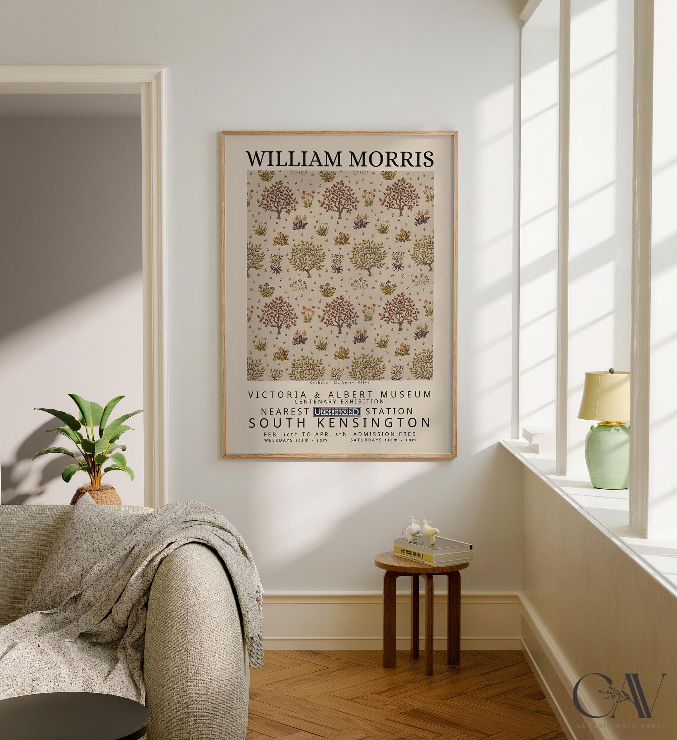 Orchard - Mulberry, Olive, William Morris Print, Exhibition Poster, Textile Wall Art, Art Nouveau Print, Large Wall Art Canvas #186 - image 5