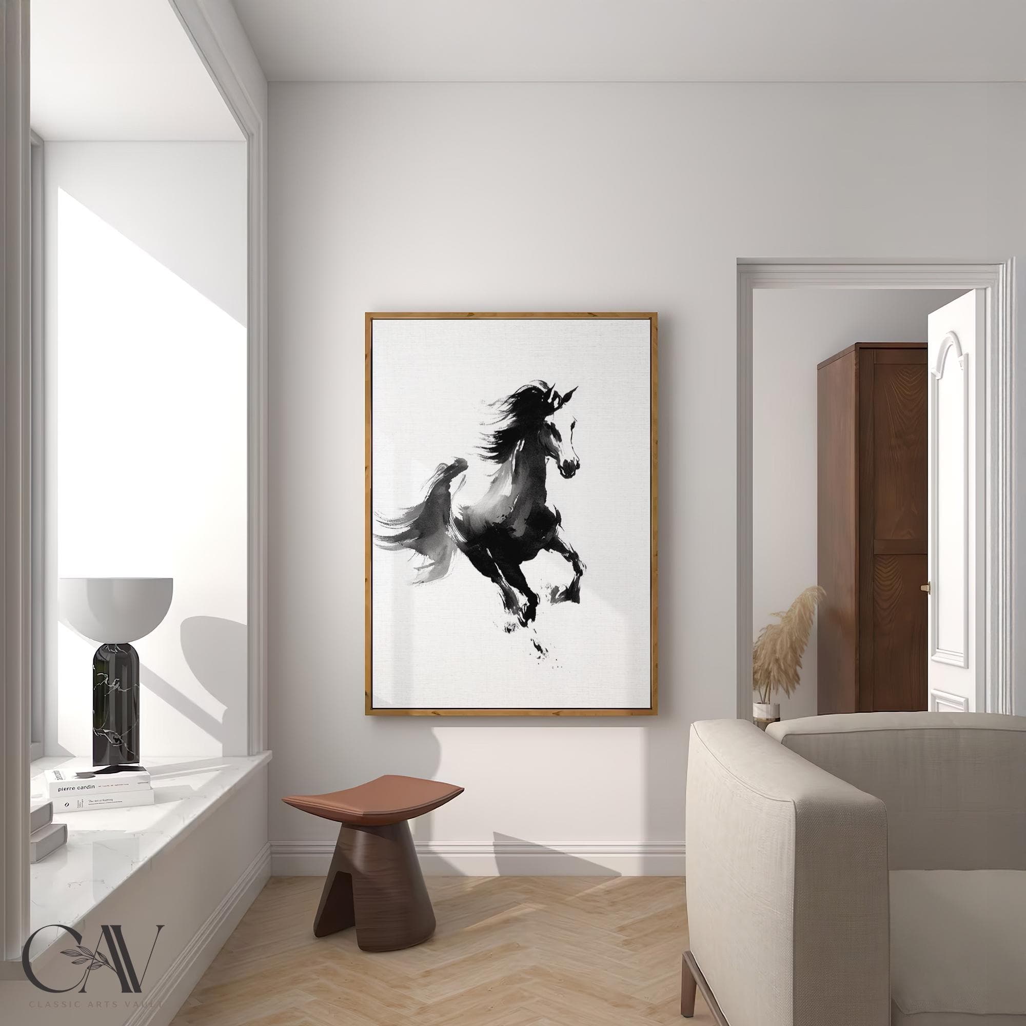 Horse Art Print Animal Poster 2026 Year of the Horse Decor Modern Lunar New Year Chinese Zodiac Large Wall Art Canvas #5356 - image 5